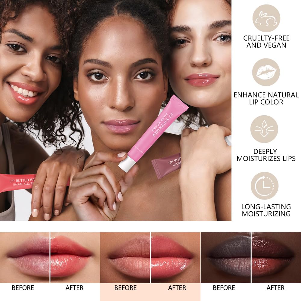 1Pcs Tinted Lip Balm Serum Makeup, Squeeze Hydrating Tint Lips Balms Serum Cosmetic, Women Care Glossy Nourishing Plumping Lip Stain Gloss Lipstick, Suitable for dry lips, Long-Lasting Color 03