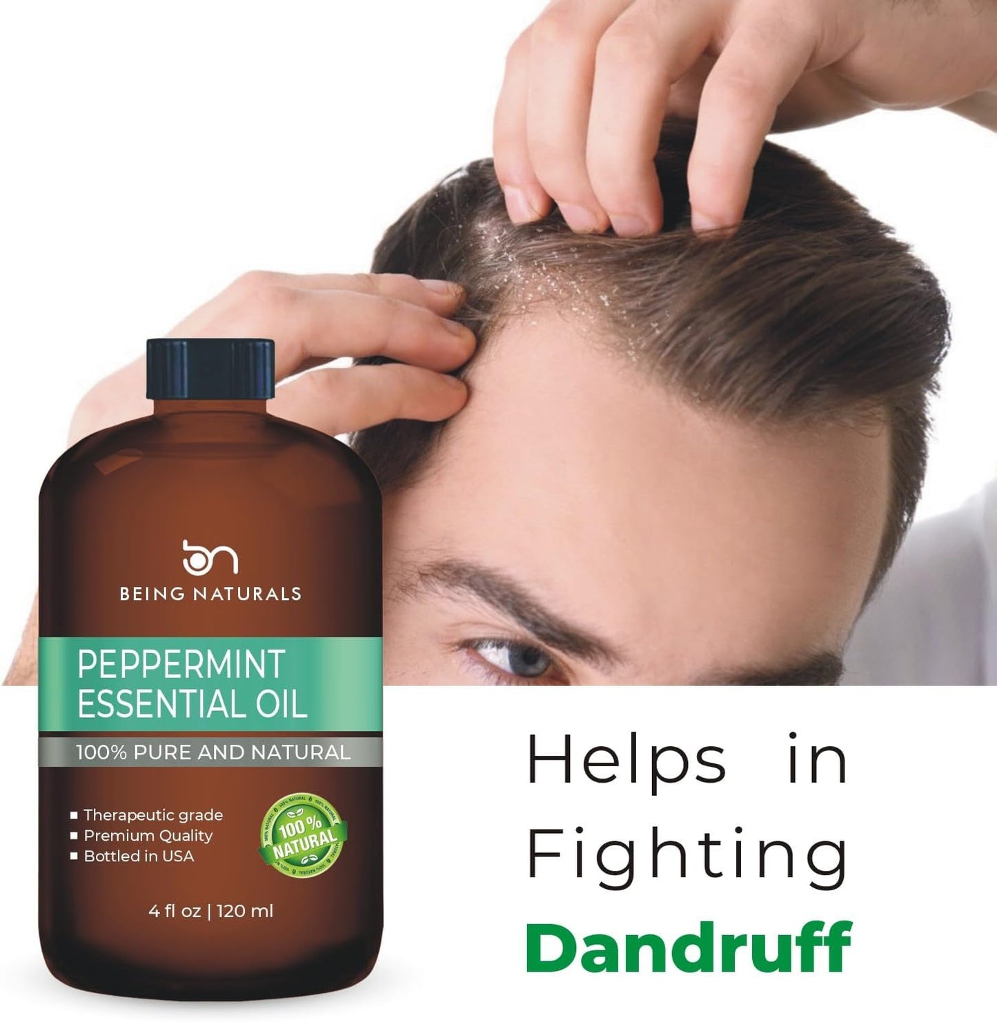 Peppermint Essential Oil - Huge 4 FL OZ - 100% Pure & Natural – Premium Natural Oil with Glass Dropper (Peppermint Oil)