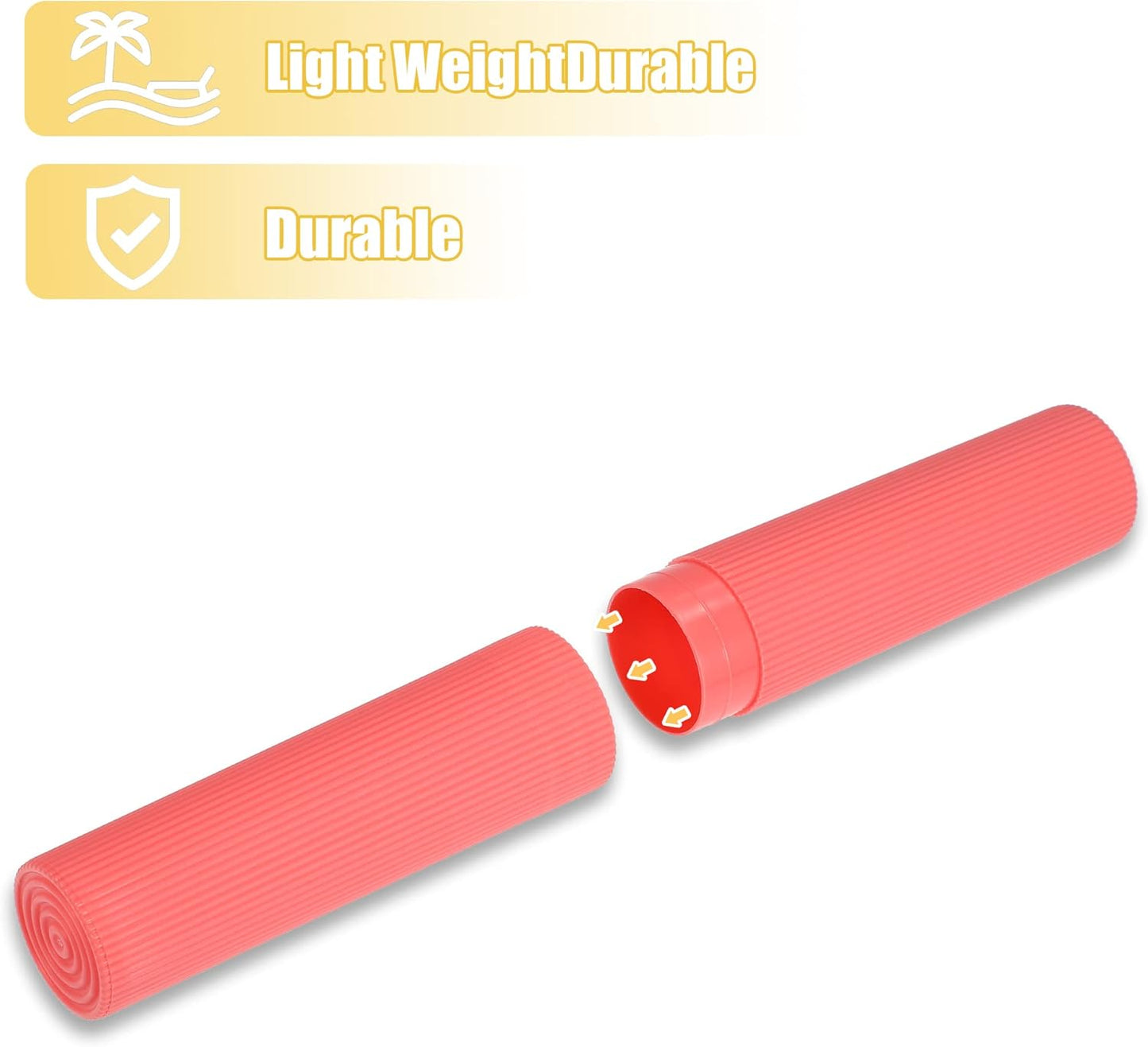 VOCOSTE 1 Pcs, Vertical Stripe Toothbrush Case, Plastic, Traveling Toothbrush Holders Case, Travel Business, Red, 7.87"x1.18"