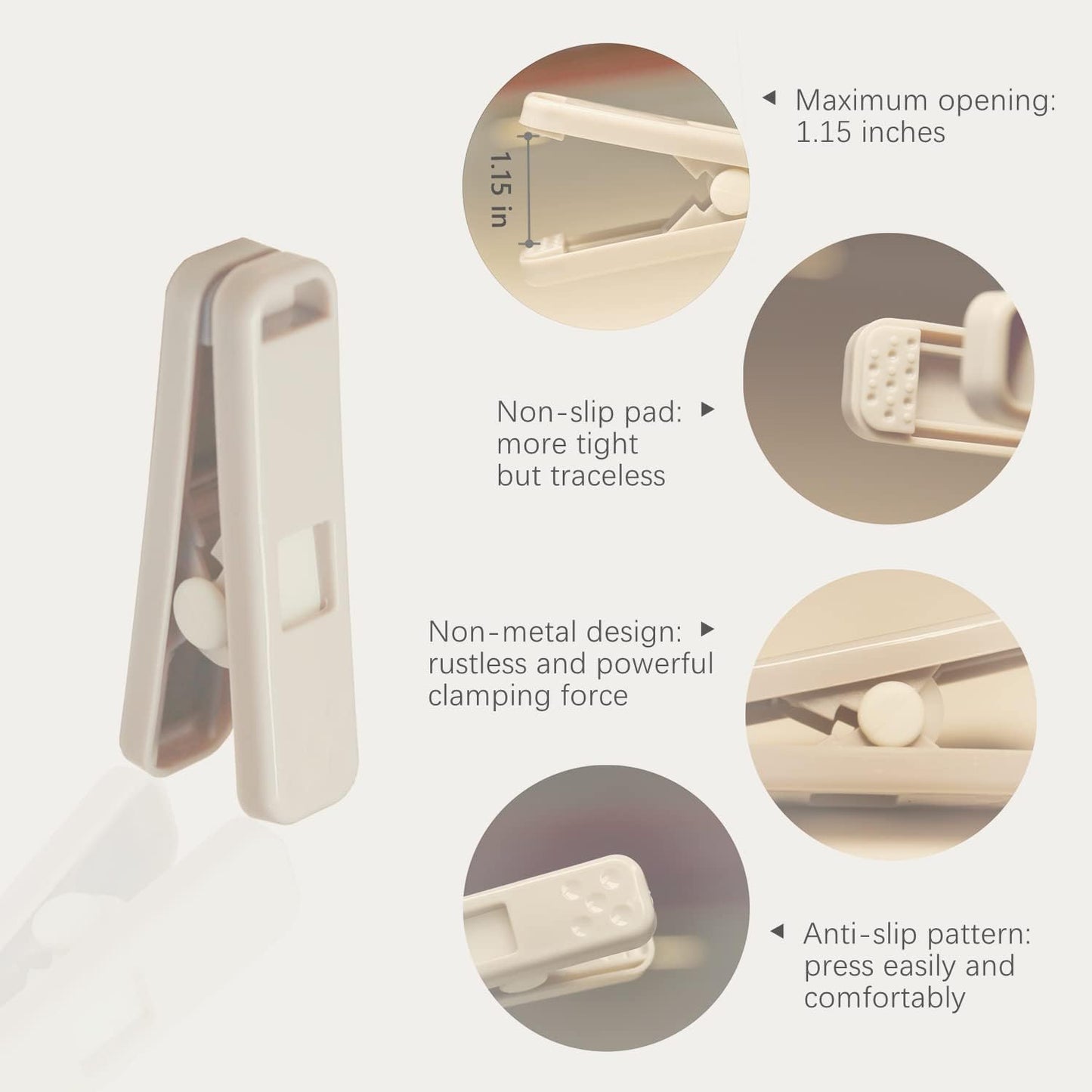 Strong Plastic Clothespins-16 Pack Heavy Duty Laundry Clothes Pins, Strong Clips, Non-Slip Clothes Pegs, Chip Clips, Hanger Clip, Rustless, Windproof, Heatproof-Gray