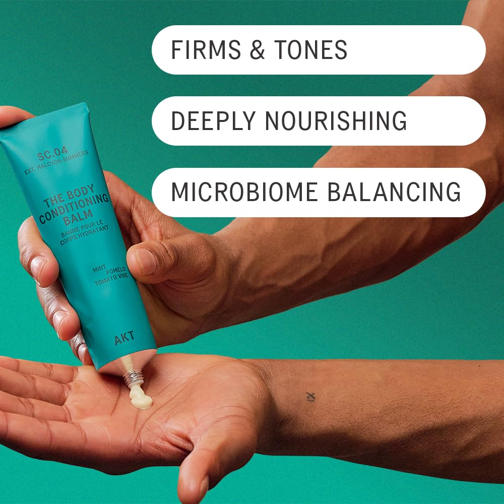 Akt The Body Conditioning Balm 3.4 Fl Oz, Firming Body Cream, Hydrating Balm with Olive Squalane & Lactic Acid, Vegan Moisturizer, Plastic Free, Sc.04 Halcyon Summers, All Genders