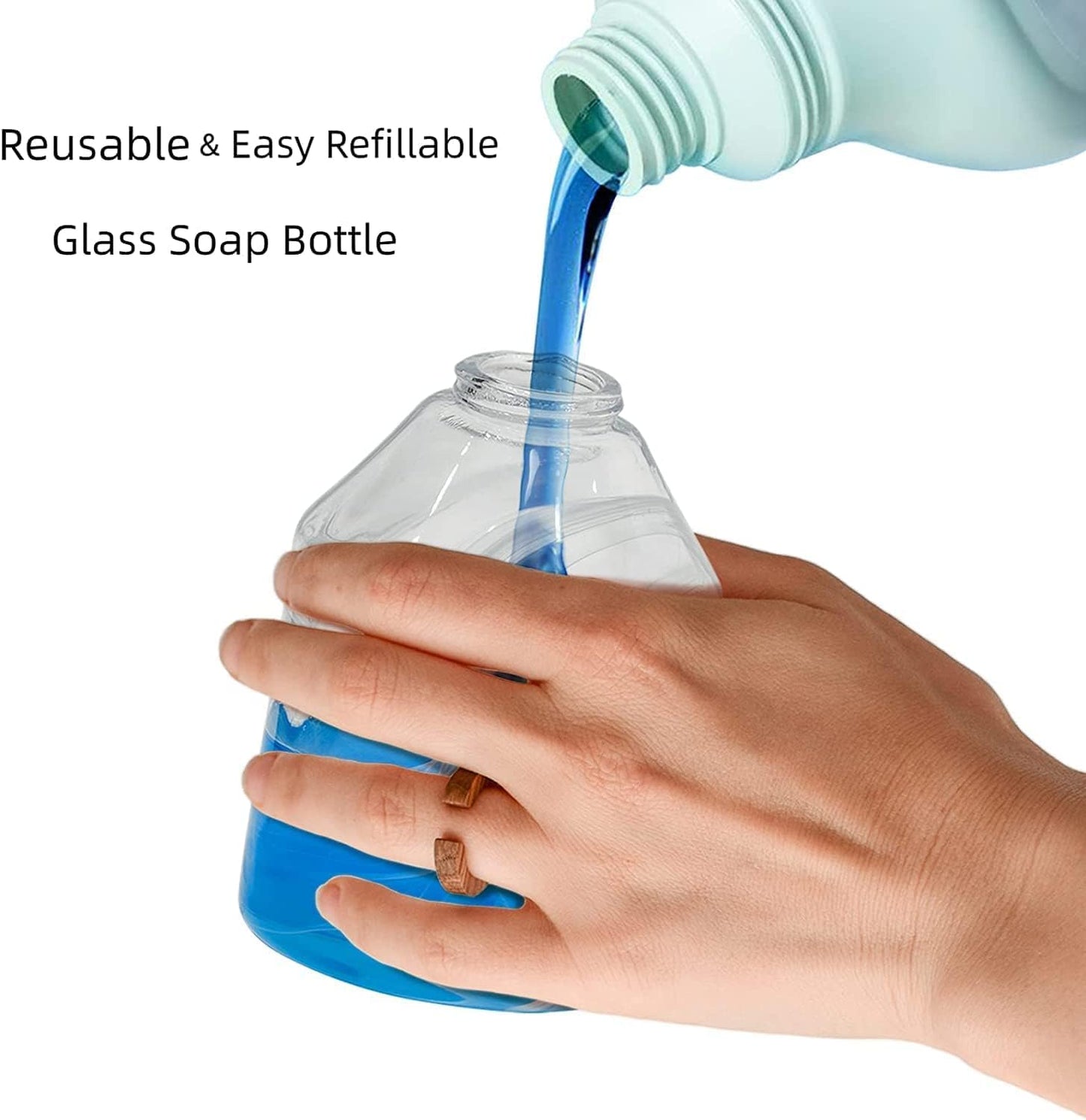 Bathroom Glass Soap Dispenser Set, 2 Pack 375ml/12.7 Oz Unique 3D Cloud Pattern Thick Glass Soap Bottle with Gold Pump for Bathroom Counter, Kitchen Dish Soap Dispenser (White)