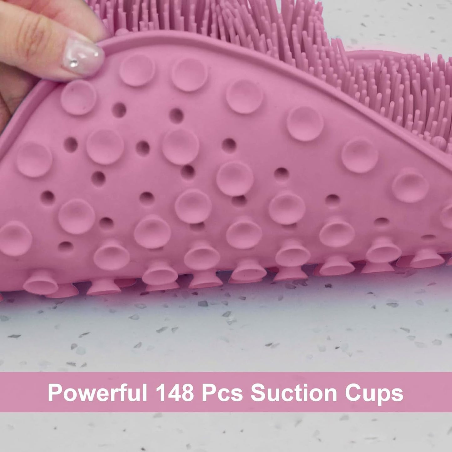 BESKAR Shower Foot Scrubber Mat with Non-Slip Suction Cups, Foot Spa Brush for Cleaning & Exfoliating Your Feet No Bend, Foot Points Reflexology Mat for Relax Your Feet