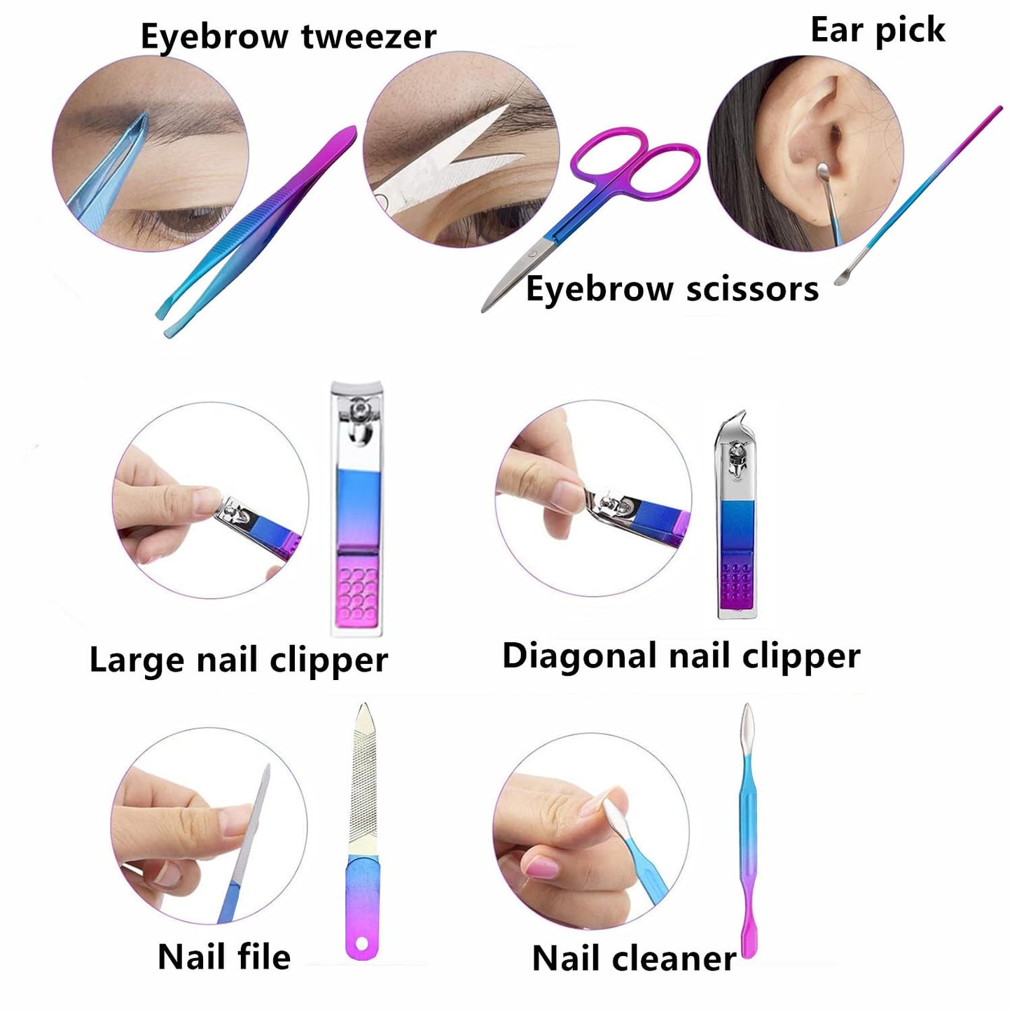 Manicure Set Nail Clipper Set Women Men Travel Nail Clipper Kit Personal Care Tools with Portable Case Manicure Tools Grooming Kit for Men Women Teens Family Friends