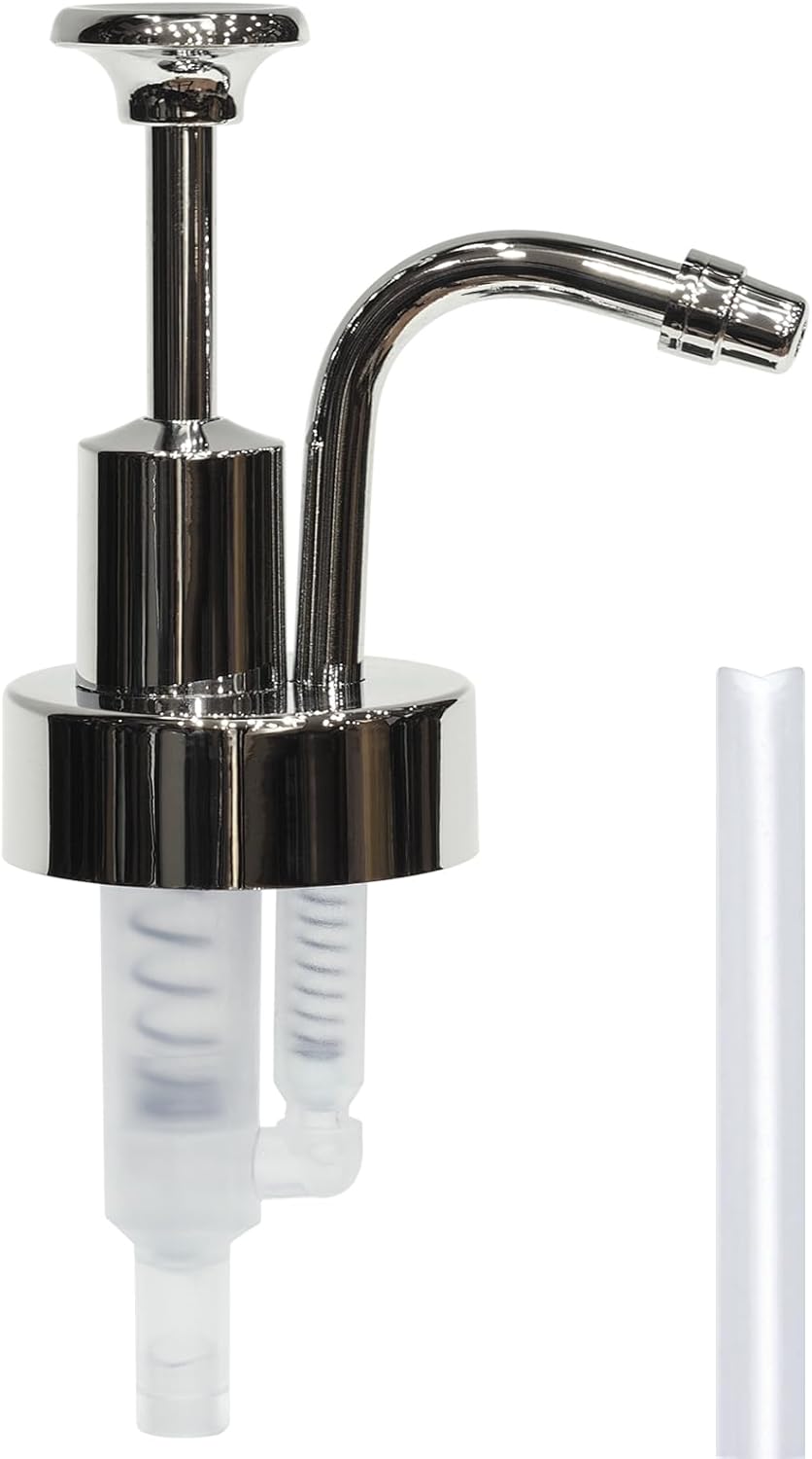 Soap&Lotion Dispensers Replacement Made of ABS Material,Smooth Action Oil Can Pump Head Suitable for Wider Mouth Bottle of 1.3 in (33 mm) Thread,Stylish Pump for Bottles DIY-Silver