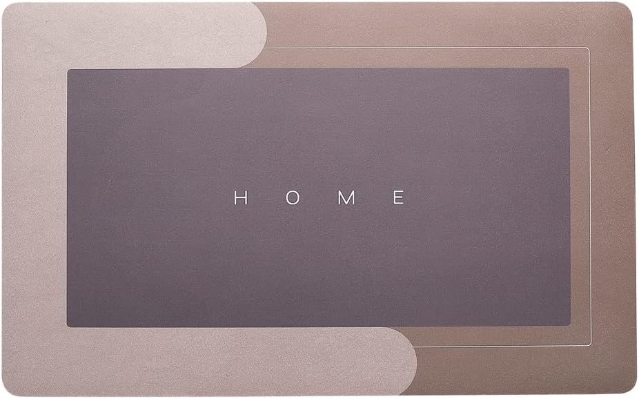 HelloTree 2Pcs Ultra Soft Napa Skin Bath Mat and U-Shaped Toilet Rug, Water Absorbent and Non Slip Shower Bath Rug for Bathroom, Tub and Shower - 20"x32"+20"x24", Khaki