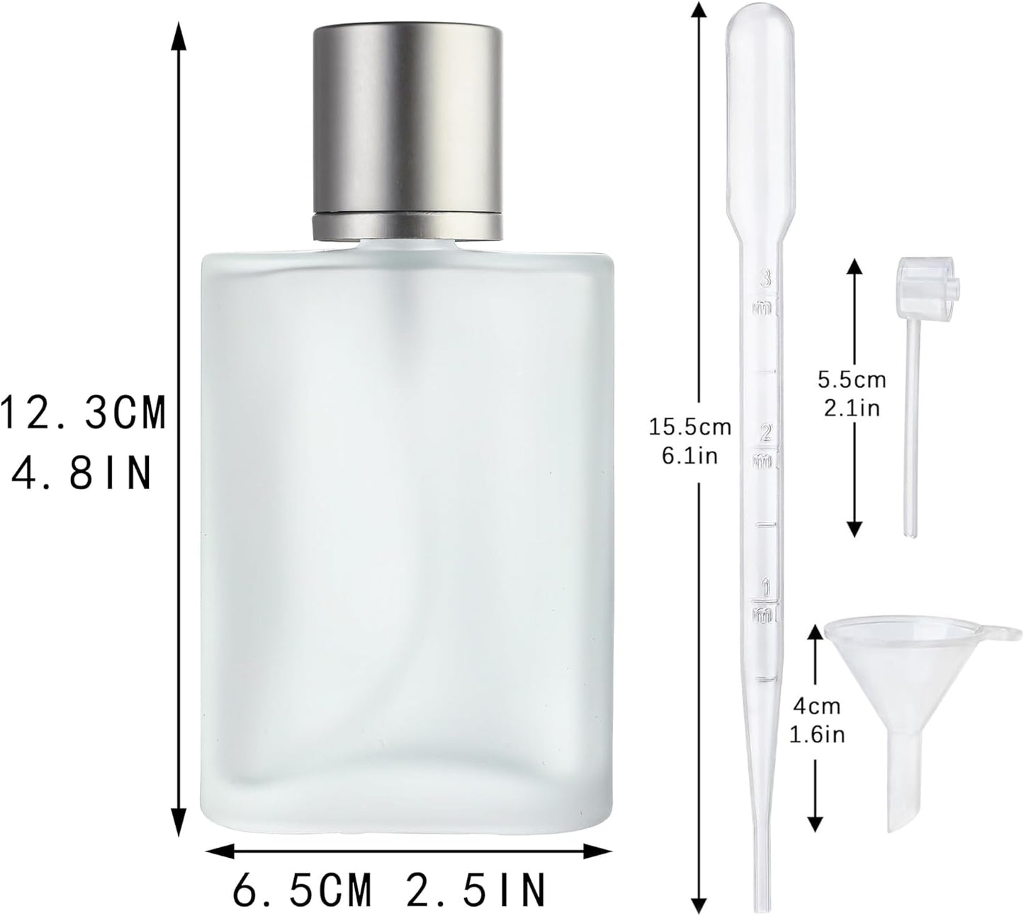 YU FENG Glass Perfume Bottles Empty Refillable Atomizer 2 Pack 100ml/3.4oz（Cylinder）