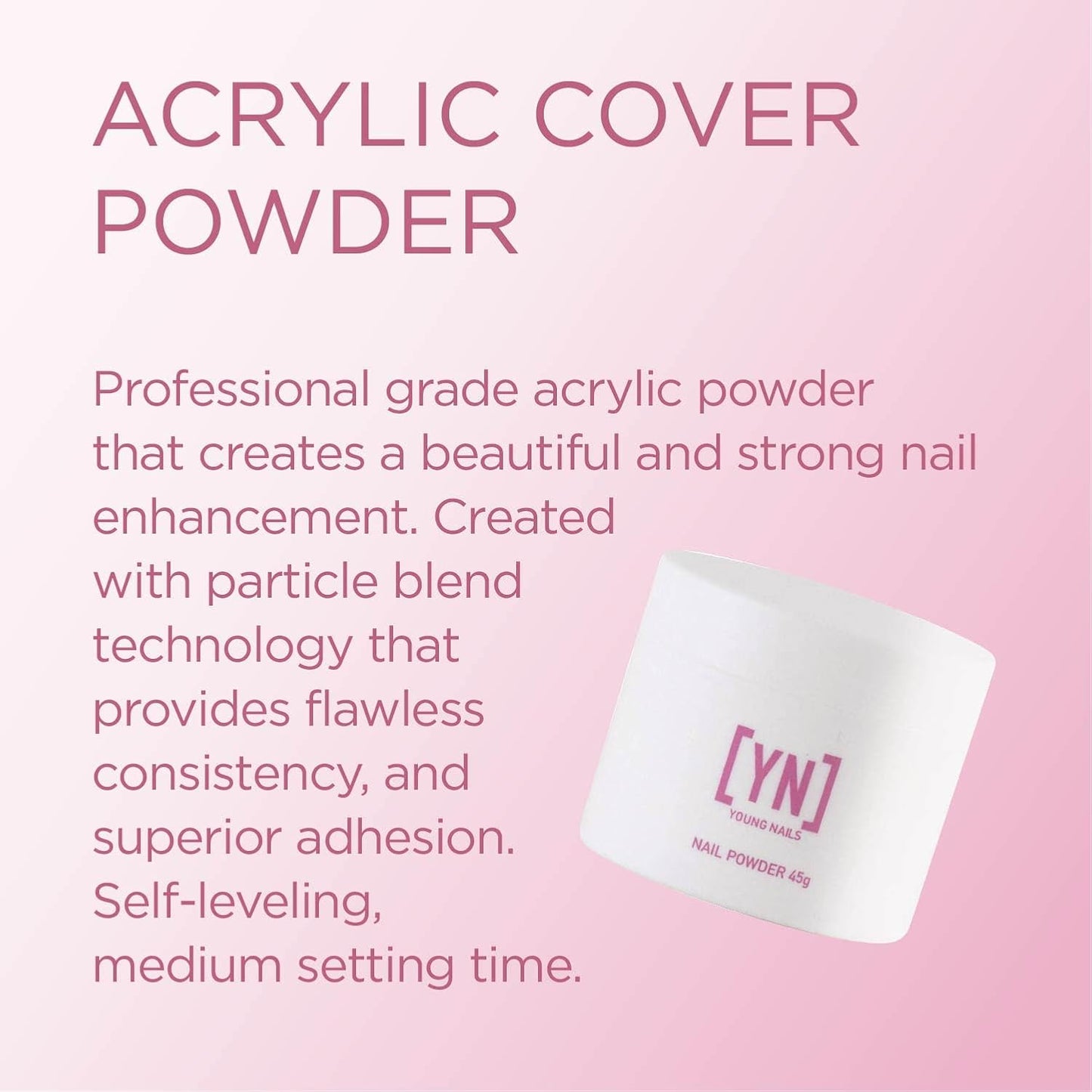 Young Nails Acrylic Cover Powder, Rosebud, 45 Gram