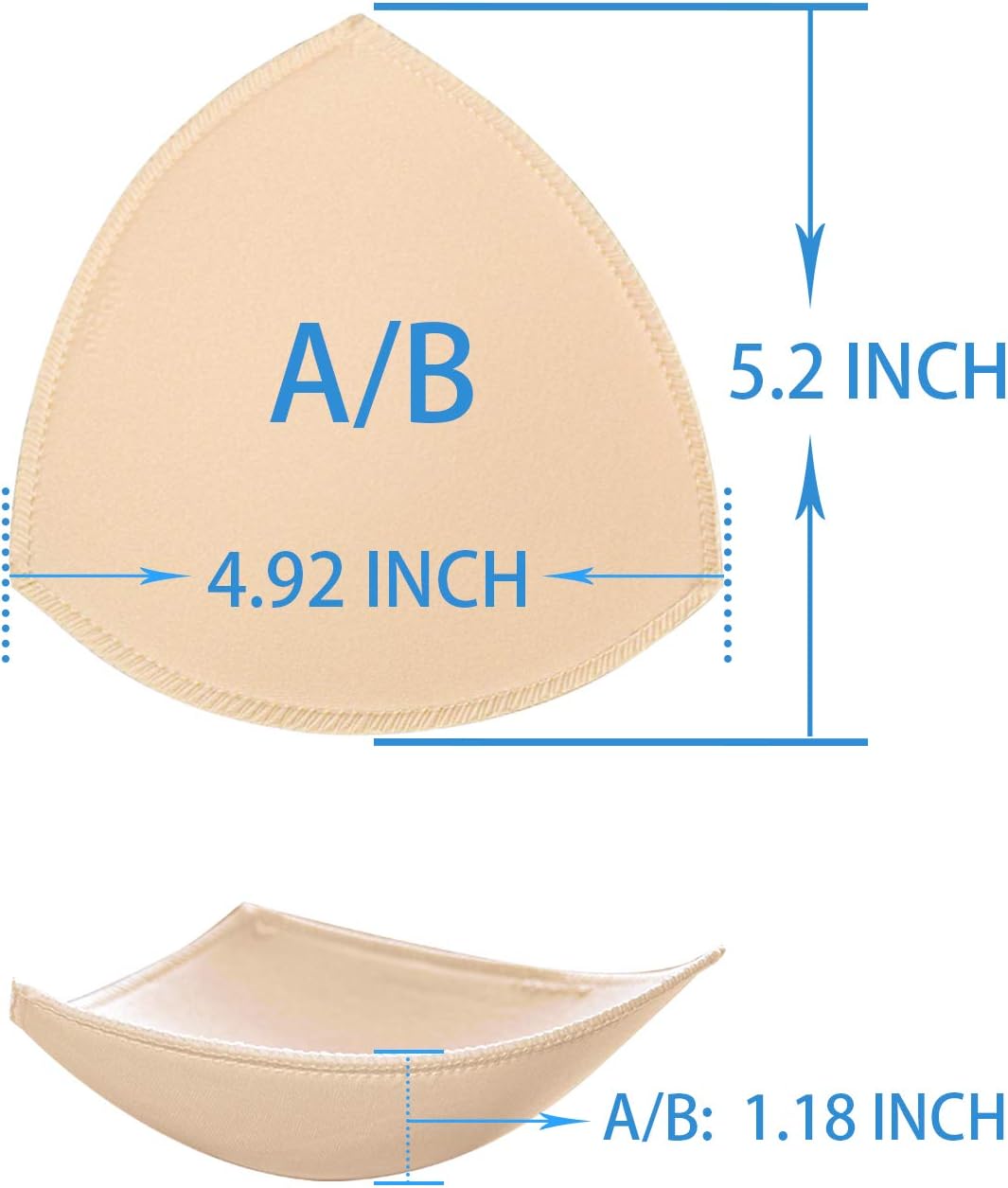 Bra Pad Insert,Removable Sport Bra Cup Triangle Breathable & Reusable Bra Pad for Yoga Bra,Swimsuits,Bikini