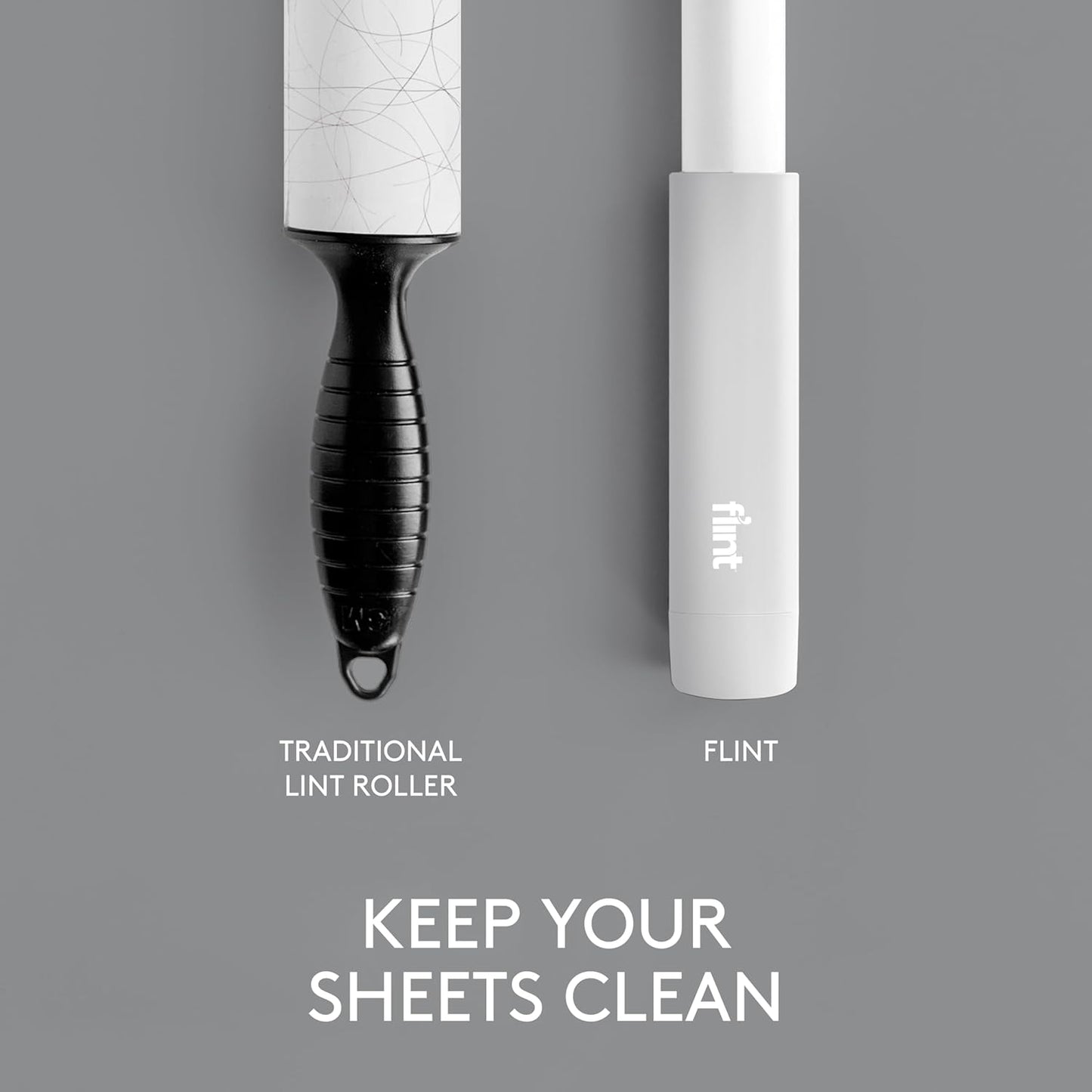 Flint Classic White Retractable Mini Lint Roller with 30 Extra Sticky Sheets, Small and Portable Lint Roller, Ideal Pet Hair Remover, Travel Lint Rollers for pet Hair Extra Sticky