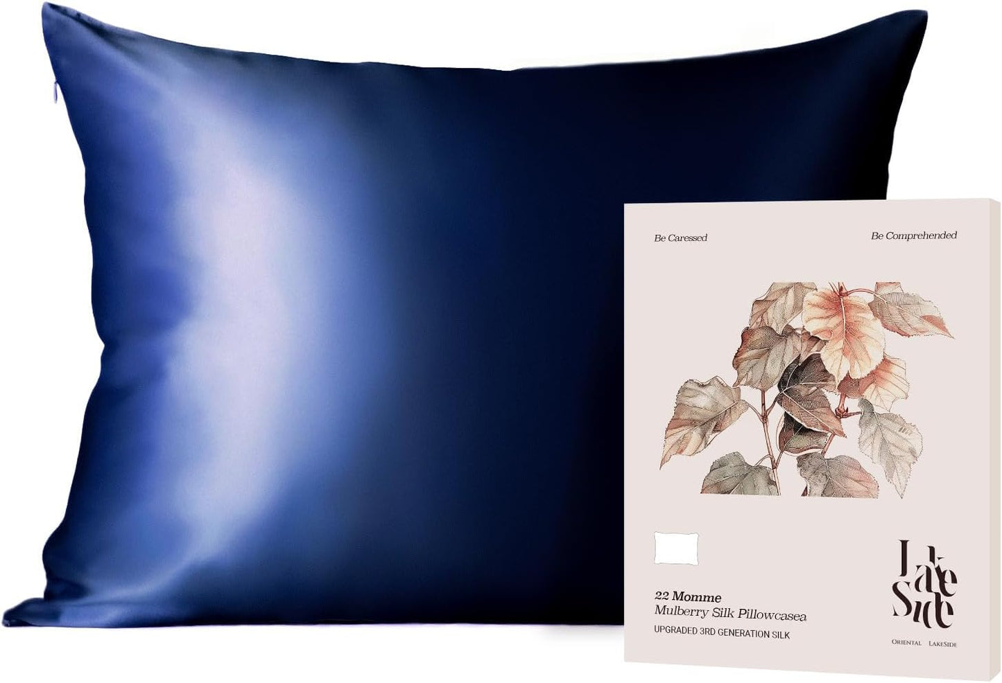 Oriental Lakeside® 100% Pure 22 Momme Mulberry Silk Pillowcase with Hidden Zipper - Nighttime Skincare & Hair Care Hydrating Pillow Cover