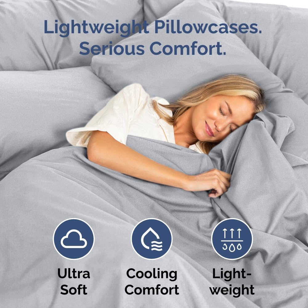 King Pillow Cases Set of 10 - Ultra Soft Hotel Quality Pillowcase Covers - Comfy. Cozy & Wrinkle Free - Shrink, Stain and Fade Resistant - Machine Washable Pillow Protectors - 10 Pcs Set - Steel Blue