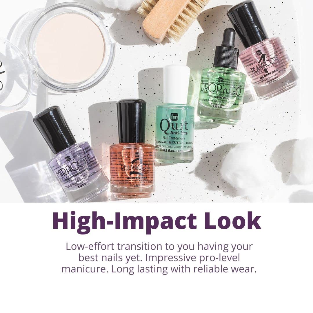 duri Miracote Quick Dry Through Top Coat for Miracle Gloss Finish, None Yellowing, Low Viscosity, Protects Polish from Chipping, Super Glossy, 2 pack