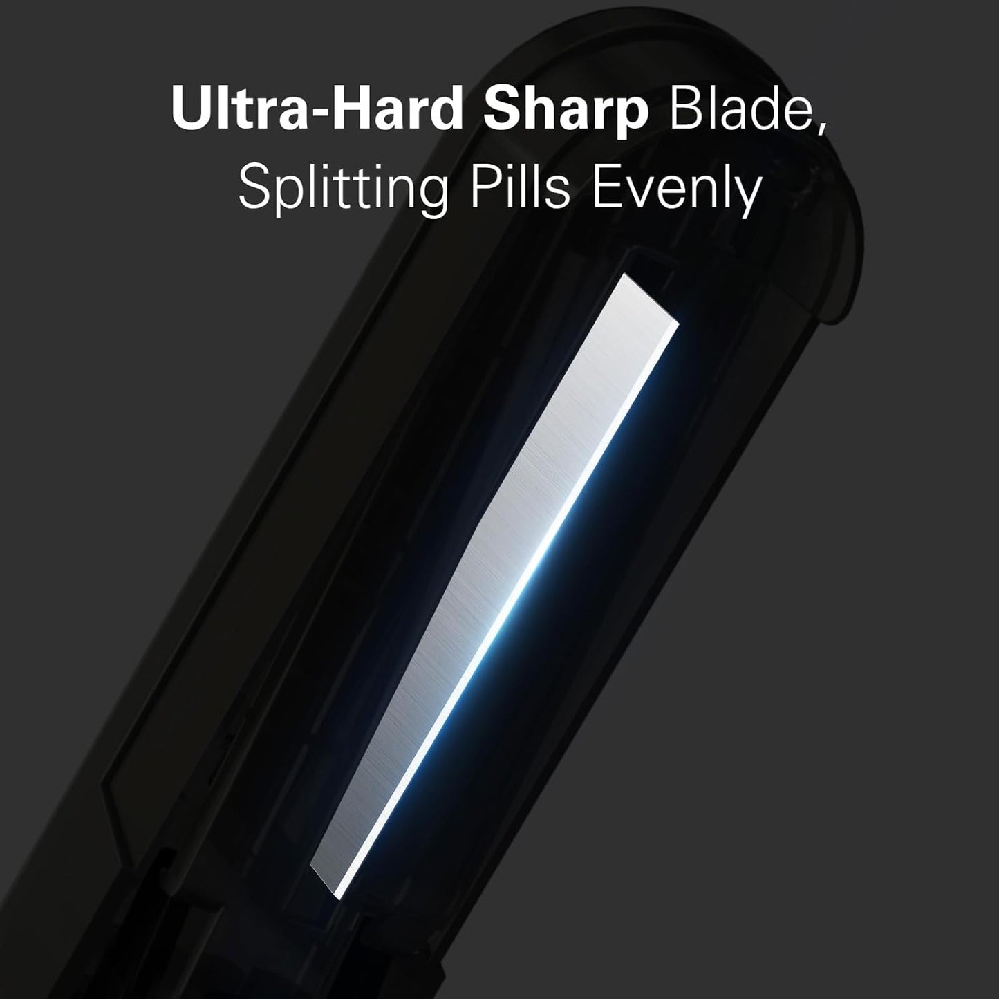 ONE PIX Pill Cutter Splitter for Small and Tiny Pills, Pill Cutter for Cutting Multiple Pills at a Time in Half, Pill Cutter for Small or Large Pills with Hidden Sharp Stainless Steel Blade, Grey