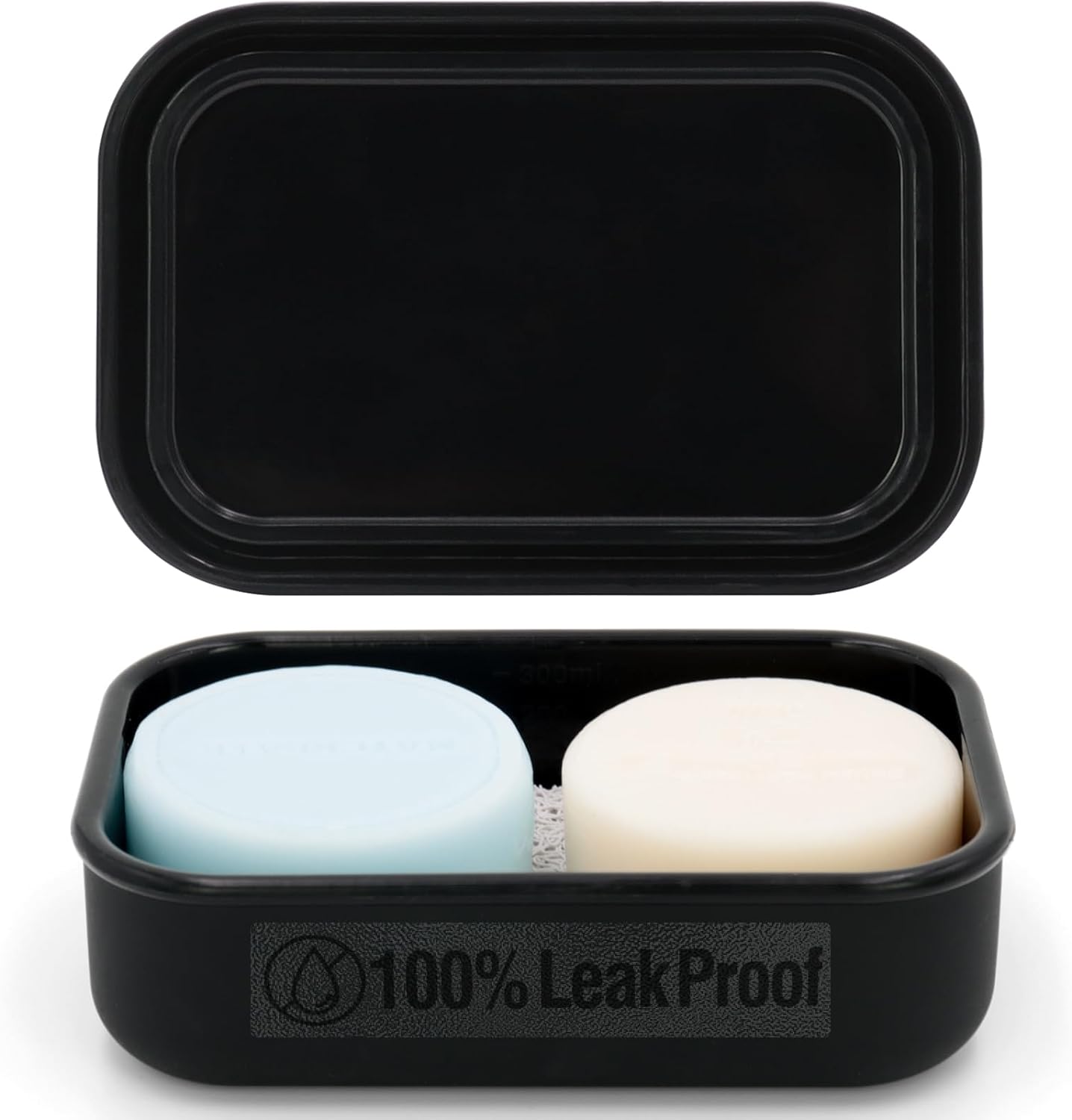 Enhanced Leak Proof Travel Soap Case, AIMAIAIMAI Silicone Soap Container with Draining Layer, Portable Bar Soap Holder for Bathroom, Camping, Gym, Easy to Clean (Black)