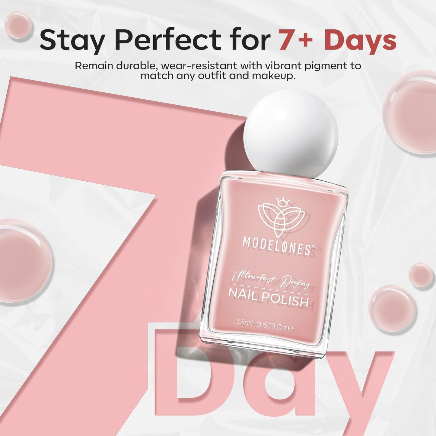 modelones Jelly Nude Nail Polish, 15 ml Jelly Natural Pink Translucent Color Quick Dry Nail Lacquer Strengthener Long Last Shine Fingernail Toe Nail Art DIY Home Travel Manicure Gift for Women Girls