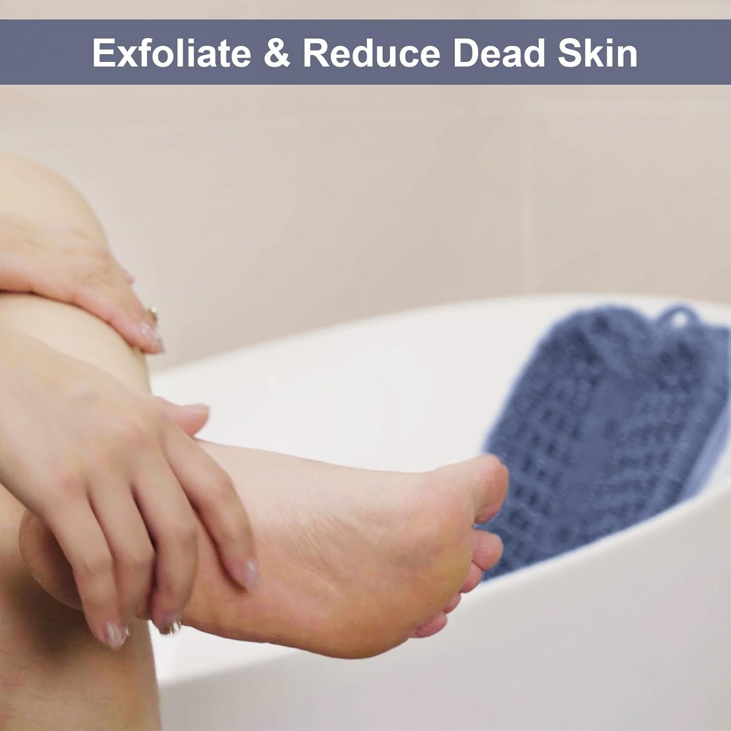 BESKAR Shower Foot Scrubber Mat with Non-Slip Suction Cups, Foot Spa Brush for Cleaning & Exfoliating Your Feet No Bend, Foot Points Reflexology Mat for Relax Your Feet