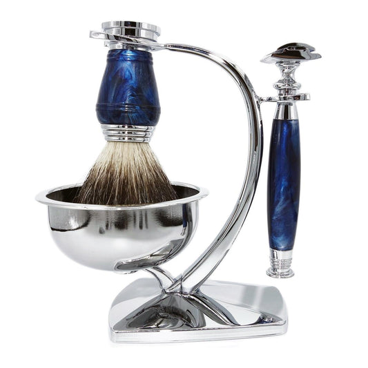 Premium Wet Manual Double Edge Safety Razor Shaving Set with 10 Original Blades, Shave Brush, Stainless Steel Soap Bowl, Barbershop Grooming Shaver Set for Men
