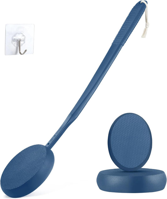 19" Lotion Applicator for Back Tanning Applicator Long Handle Back Lotion Applicator for Feet Self Tanner Back Applicator Sunscreen Applicator for Kids Women Men The Elderly (19" Drak Blue)