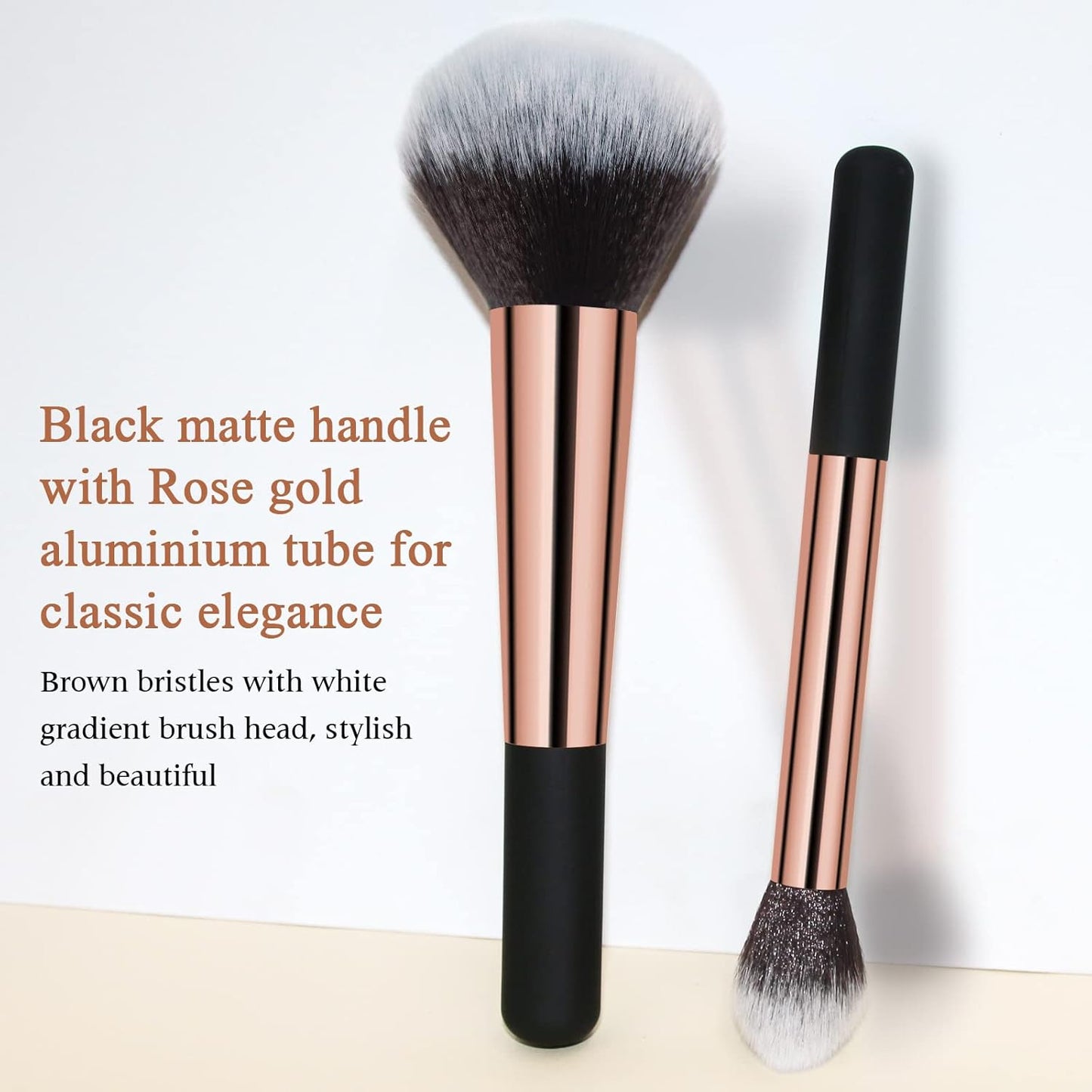 Makeup Brushes Banidy Powder Foundation Brush Flawless Powder Brush Set with Highlighter Brush Blush Brush with Wooden Handle Perfect for Blending, Buffing Liquid