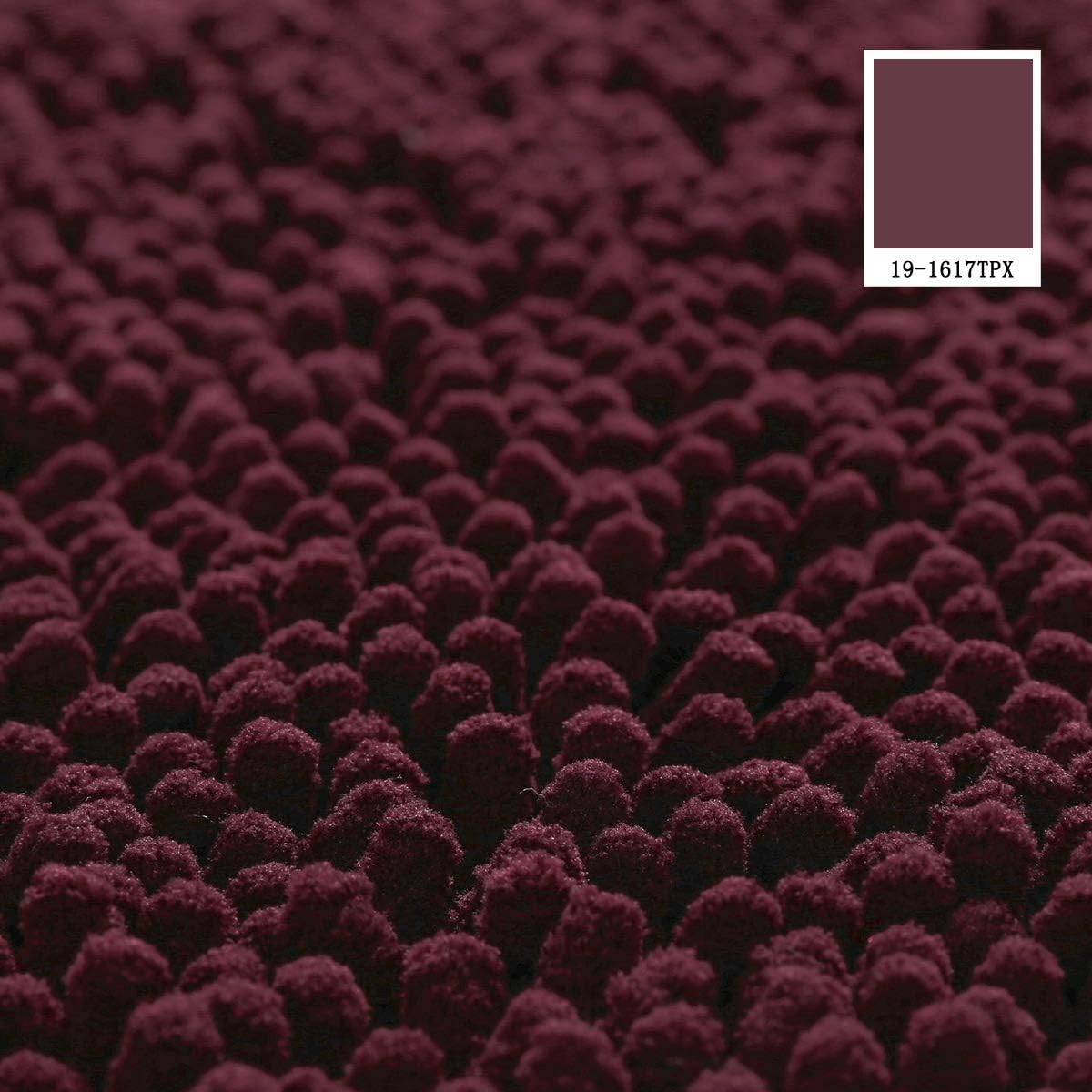 MAYSHINE Round Area Rug Set for Bathroom | Soft Plush Chenille Bath Mat, Water Absorbent Non-Slip Bathroom Rug | Washable Shag Carpet for Shower, Bedroom, or Home Décor | 36"x36" Round | Burgundy