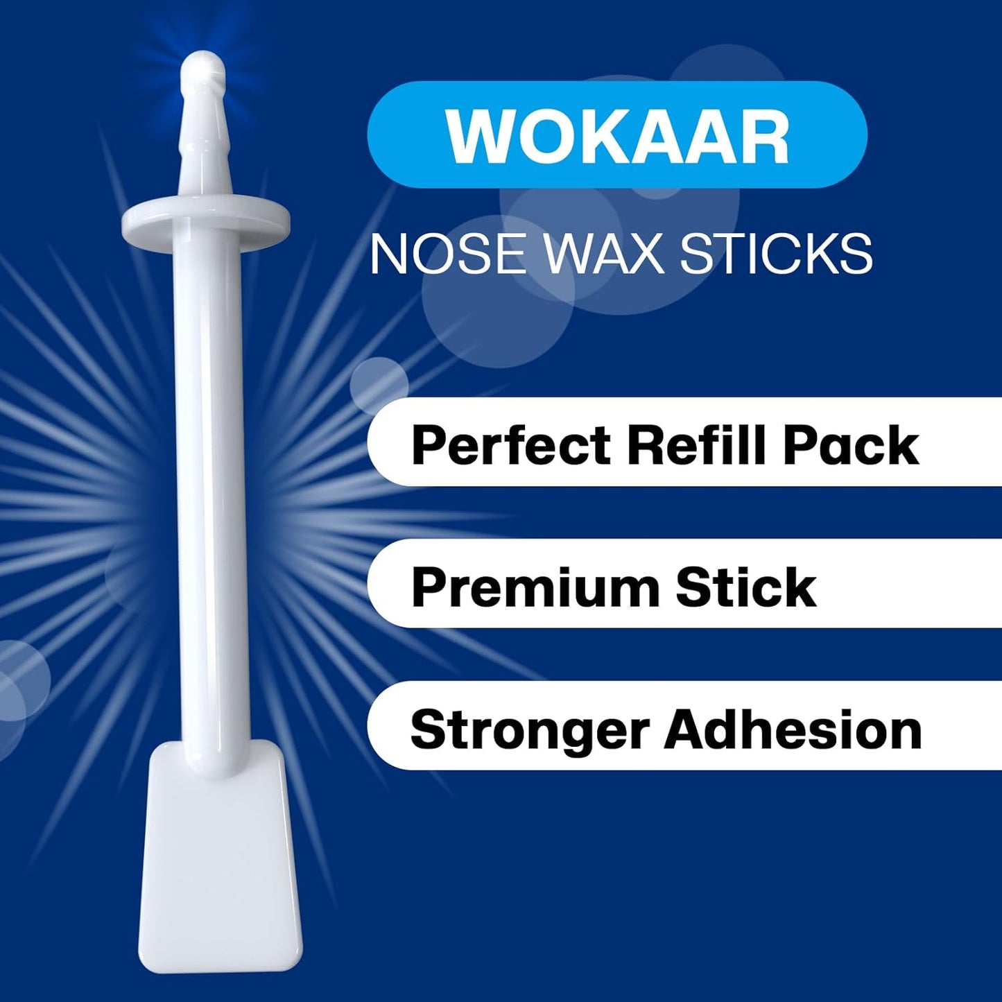 Nose & Ear Waxing Sticks–Professional Nasal Hair Removal 60 Precision Applicators for Pain-Free Waxing at Home. Say Goodbye to Plucking! (Wax refills & wipes sold separately.)