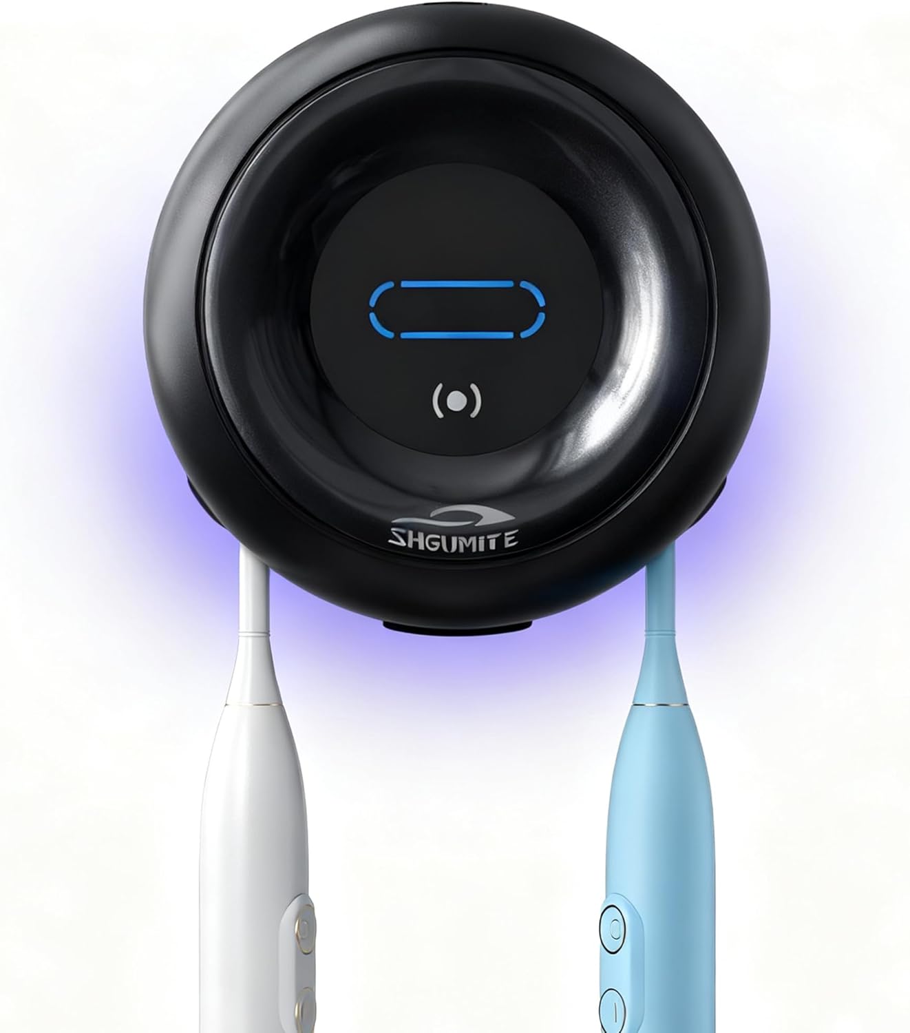 Toothbrush Sanitizer Holder - Smart Toothbrush Holder with Cleaning & Drying, Touch Switc, Rechargeable Toothbrush Wall Holders for Bathrooms (Black)