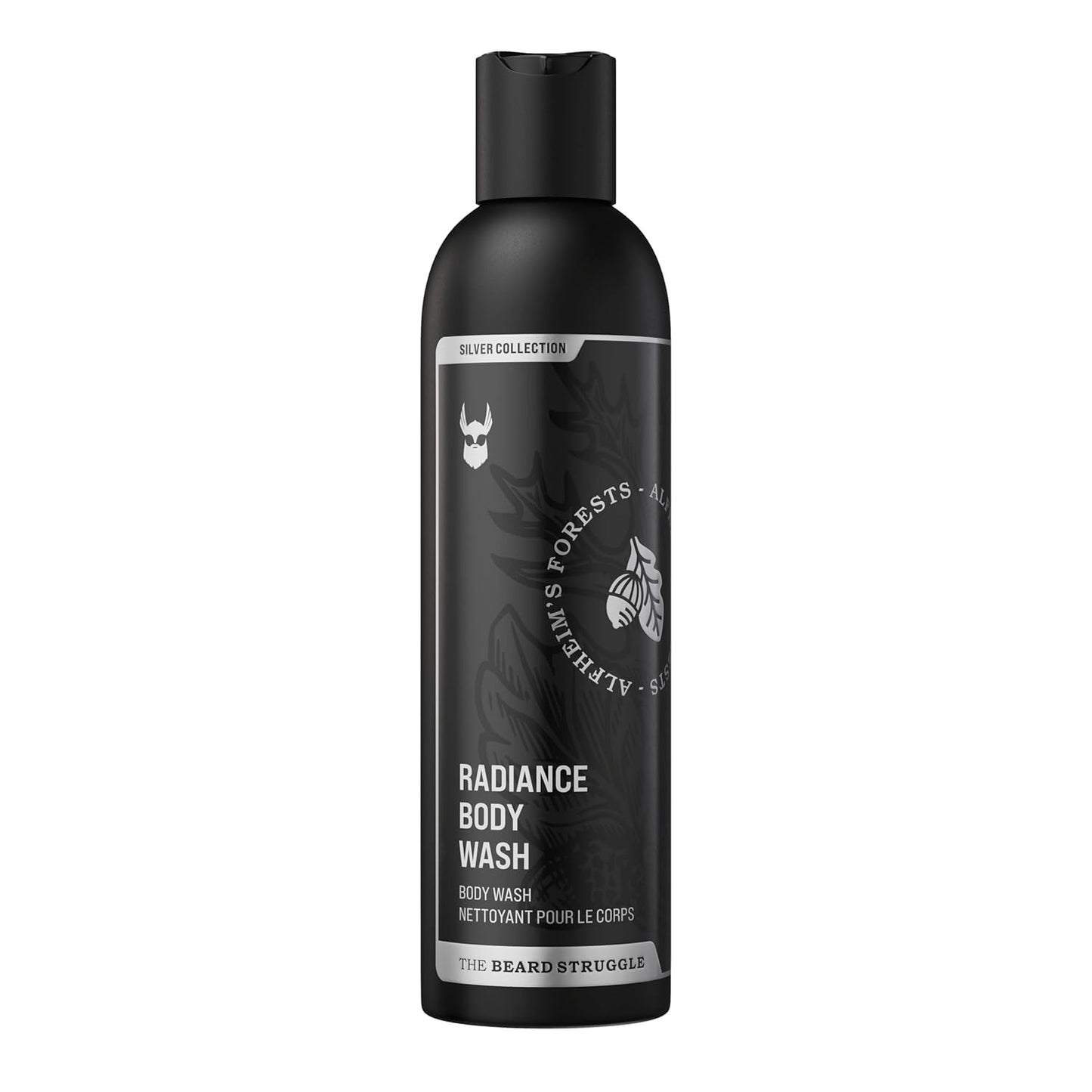 The Beard Struggle Men's Body Wash Alfheim's Forests - Silver Collection - Skin Cleaning Agent - Natural Body Wash - Shower Gel Liquid Soap - 240 mL / 8 US. fl. oz.