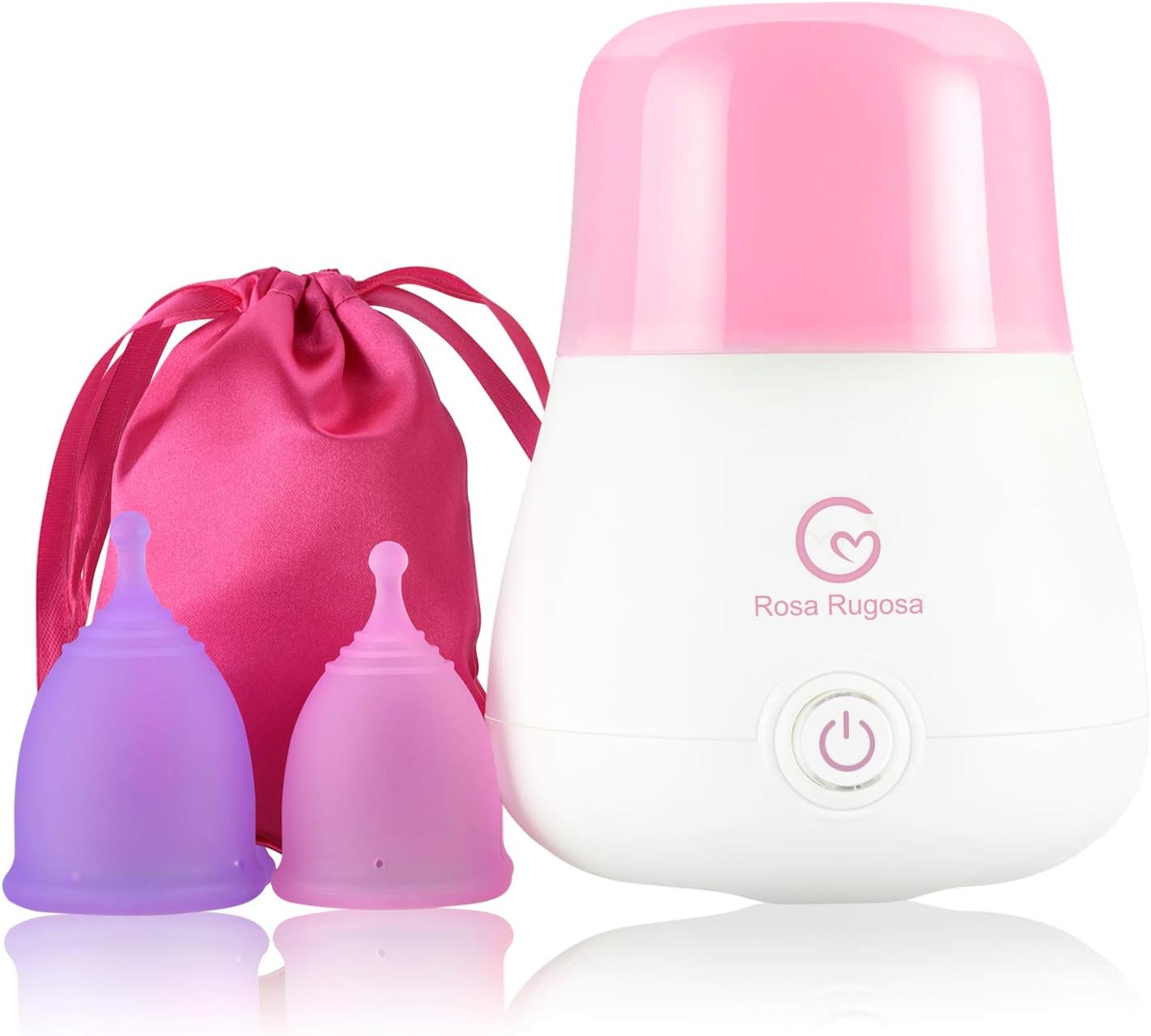 ROSA RUGOSA Menstrual Cups + Steamer Bundle - All You Need to Start Your Menstrual Cup Journey! - Feminine Hygiene - Leak-Free - up to 99.9%