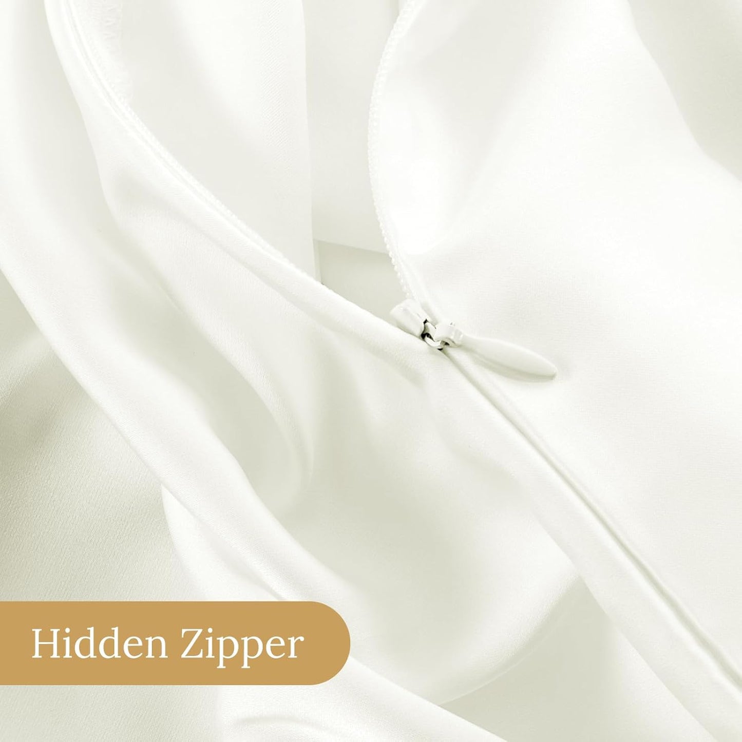 INFIIXSO Mulberry Silk Pillowcase for Hair and Skin, Silk Pillow Cases King Size with Hidden Zipper 20"x40", Extraordinary Smooth and Soft Cooling Pillow Cases for Hot Sleepers(Cream, 1 Pack)