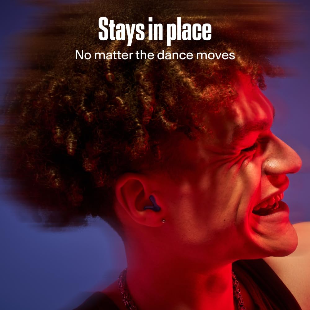 Alpine Tune Earplugs, Concert Ear Plugs for Noise Reduction, High Fidelity Music Quality, 19dB Hearing Protection with Crystal Clear Sound, Incl. 4 Sizes, Parties, Raves, Festivals & Clubs, Dark Blue