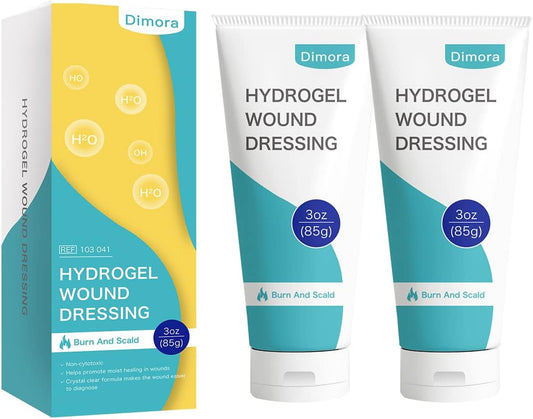 Dimora 2 Packs 6oz Hydrogel First Aid Ointment, Burn Injory Soothing Gel, Skin Repair Cream for Emergency Burn, Postoperative Incisions, Bruises, Debridement Wound Care