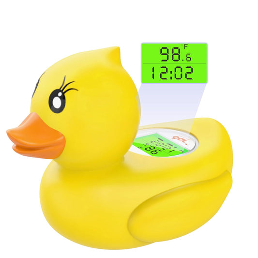 Baby Bath Thermometer with Timer and 3 Color Backlit, Digital Water Temperature Thermometer with and Temperature Warning, Safety Bath Tube Thermometers Floating Toy for Infant, Toddler