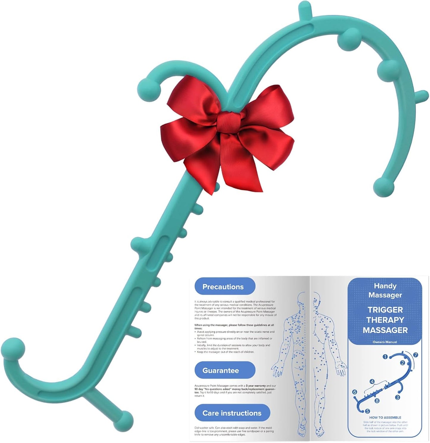 Back and Neck Massager, Full Body Trigger Point Tool, Stick for Pain Relief, Pressure Point Tool, Cane, Hook, Muscle Knot Remover