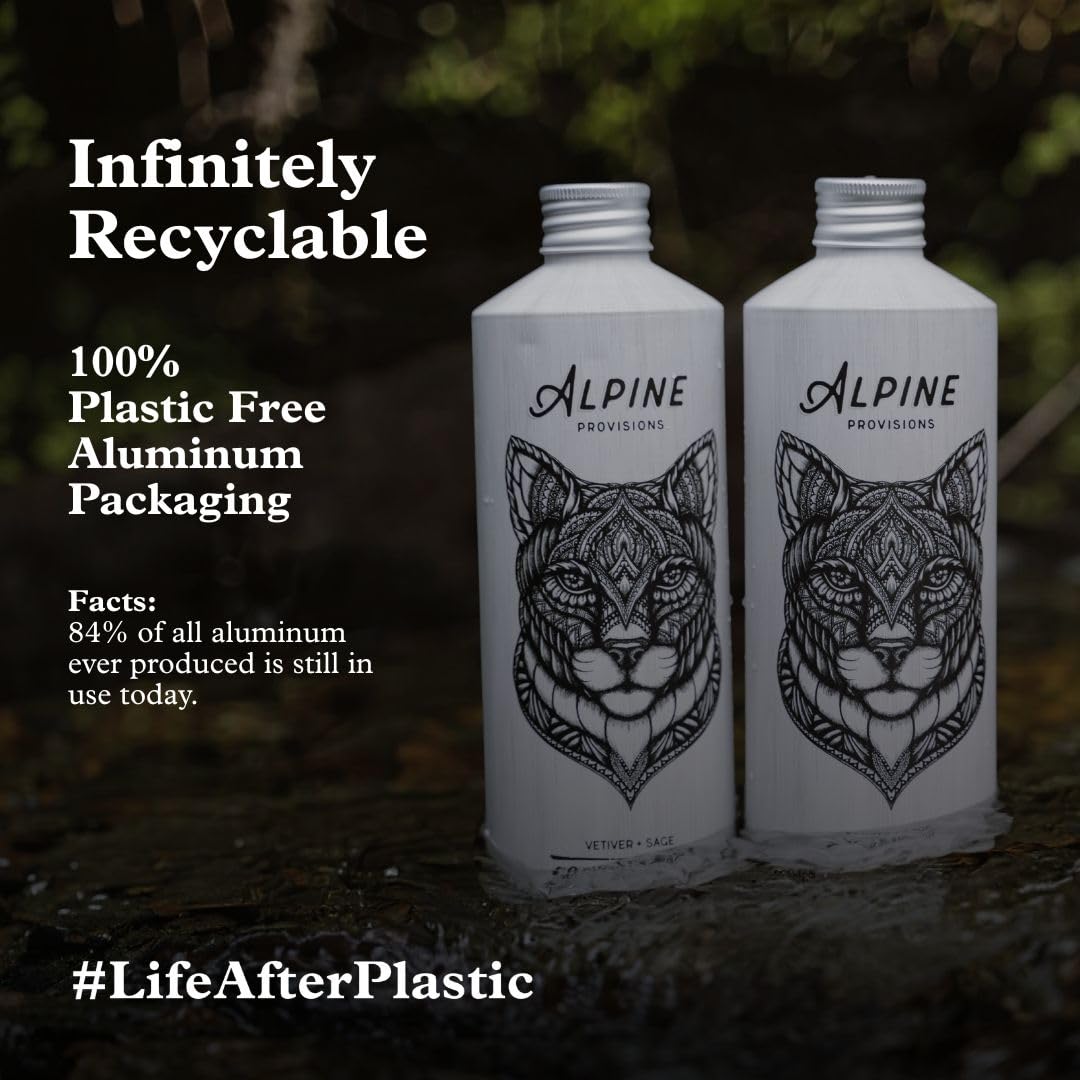 Alpine Provisions Natural Lavender + Juniper Moisturizing Body Wash – Hydrating Cleanser for Dry and Oily Skin with Jojoba & Coconut Oil Extracts – Vegan, Sulfate-Free, Plastic-Free - 16.9 fl oz