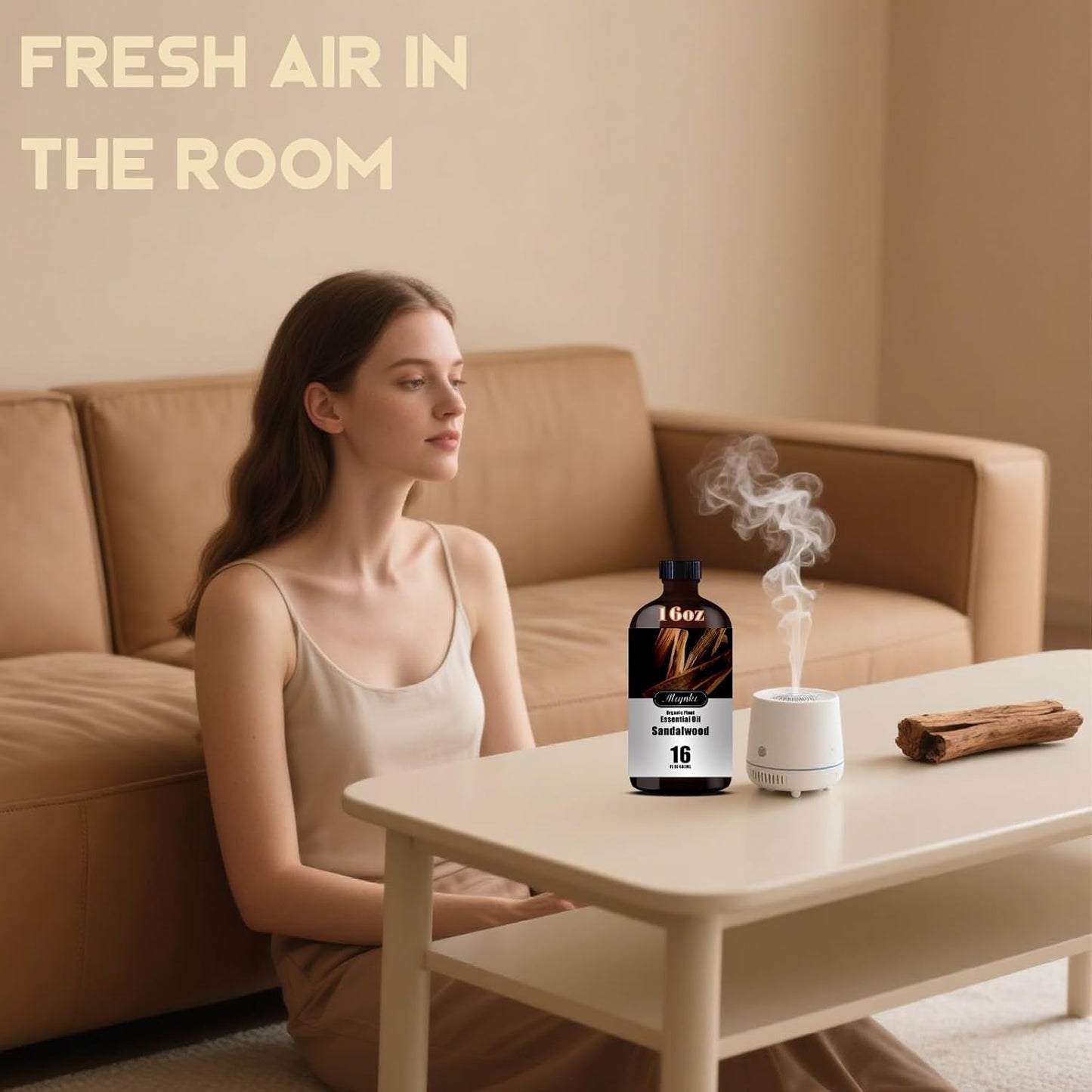 Sandalwood Fragrance Oil-Sandalwood Essential Oil 16.33oz (490ml)-100% Pure Natural Scent for Diffusers, Candles, Soap Making & Aromatherapy-Relaxing Home & Gift Essential Oil for Bath, Massage