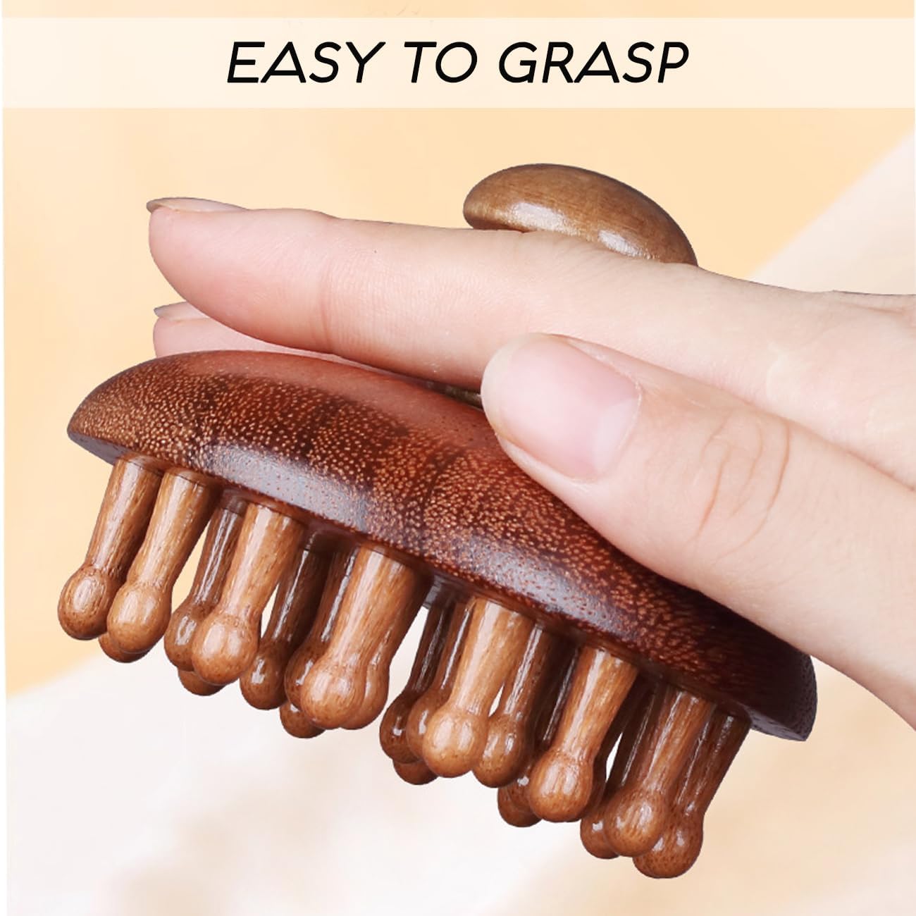 Wooden Comb for Head Scalp Massager Hair Growth, 100% Sandalwood Handmade Hair Comb for Women Men Tension Relief Promote Lymphatic Circulation