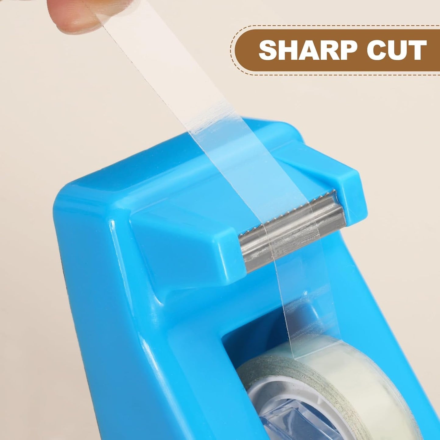 PATIKIL 2pcs Tape Dispenser Desk, Small Tape Dispenser Cute Desktop Dispenser Holder for Tape Office Desktop, Blue Tone