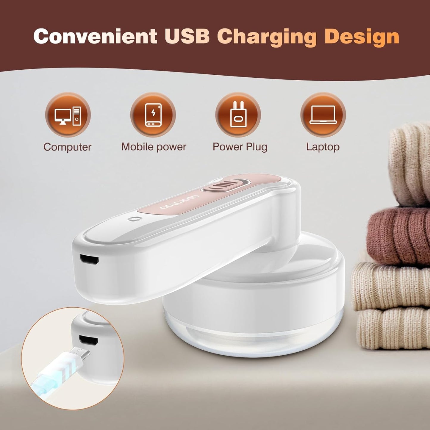 Fabric Shaver for Clothes, Lint Remover with 2 Spare Blades, Electric Sweater Shaver Defuzzer for Clothes Woolen Coats Scarves Gloves Furniture Couches Curtains Pills and Fuzz Balls