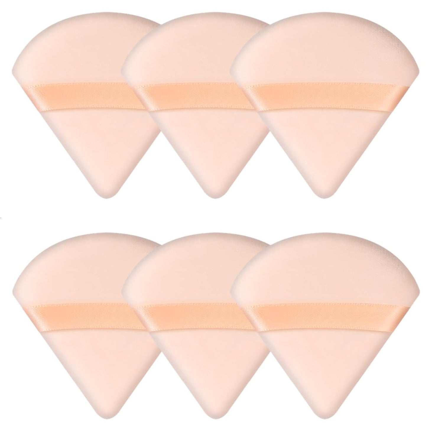 6 Pieces Triangle Powder Puff Soft Makeup Sponge Make Puff for Face Powder Cosmetic Foundation Sponge Makeup Tool Stocking Stuffers for Women (Flesh)