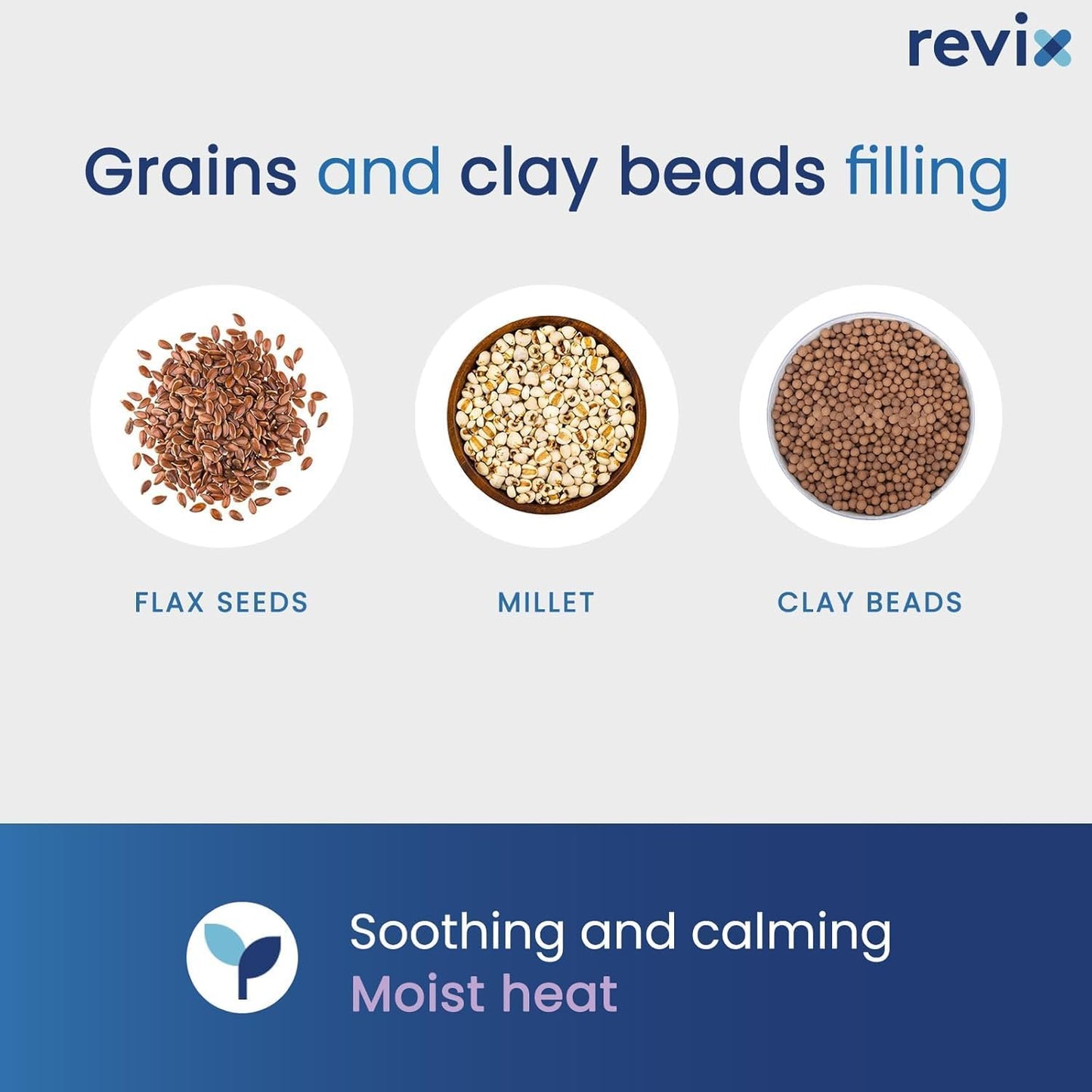 REVIX Microwavable Heating Pad for Back, Extra Large Microwave Heated Pack with Moist Heat for Waist, Stomach, and Shoulder, Unscented Hot or Cold Pack, Gray