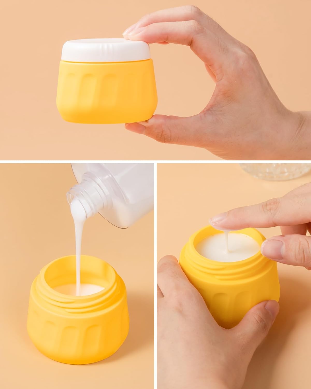 Travel Bottles for Toiletries 8 Pack, Travel Size Toiletries, Tsa Approved Travel Size Containers 3oz, with Travel Essentials Clear Bag, Leak Proof Silicone Squeezable Creams Jars