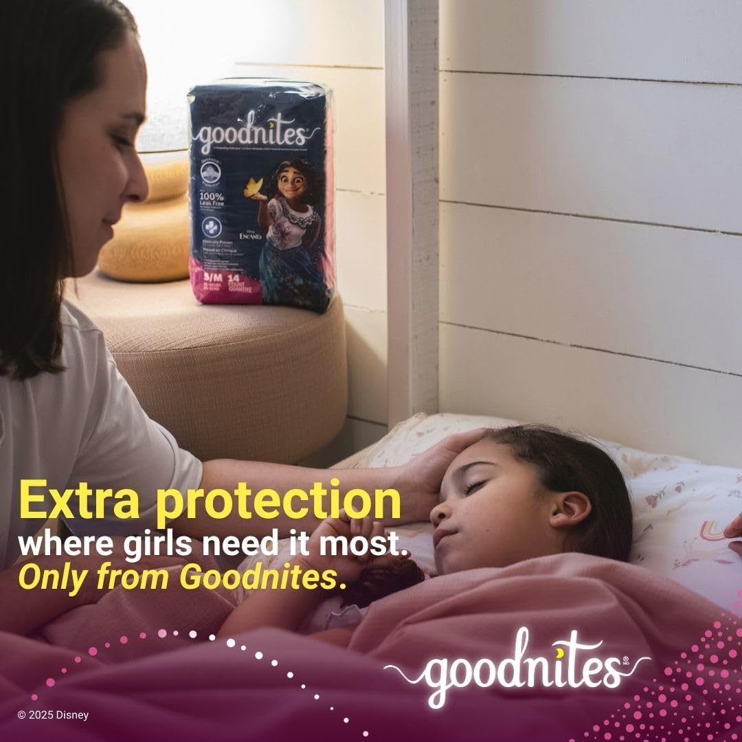Goodnites Girls' Nighttime Underwear, Size XXL (120-165 lbs), 24 Ct (2 Packs of 12), Packaging May Vary