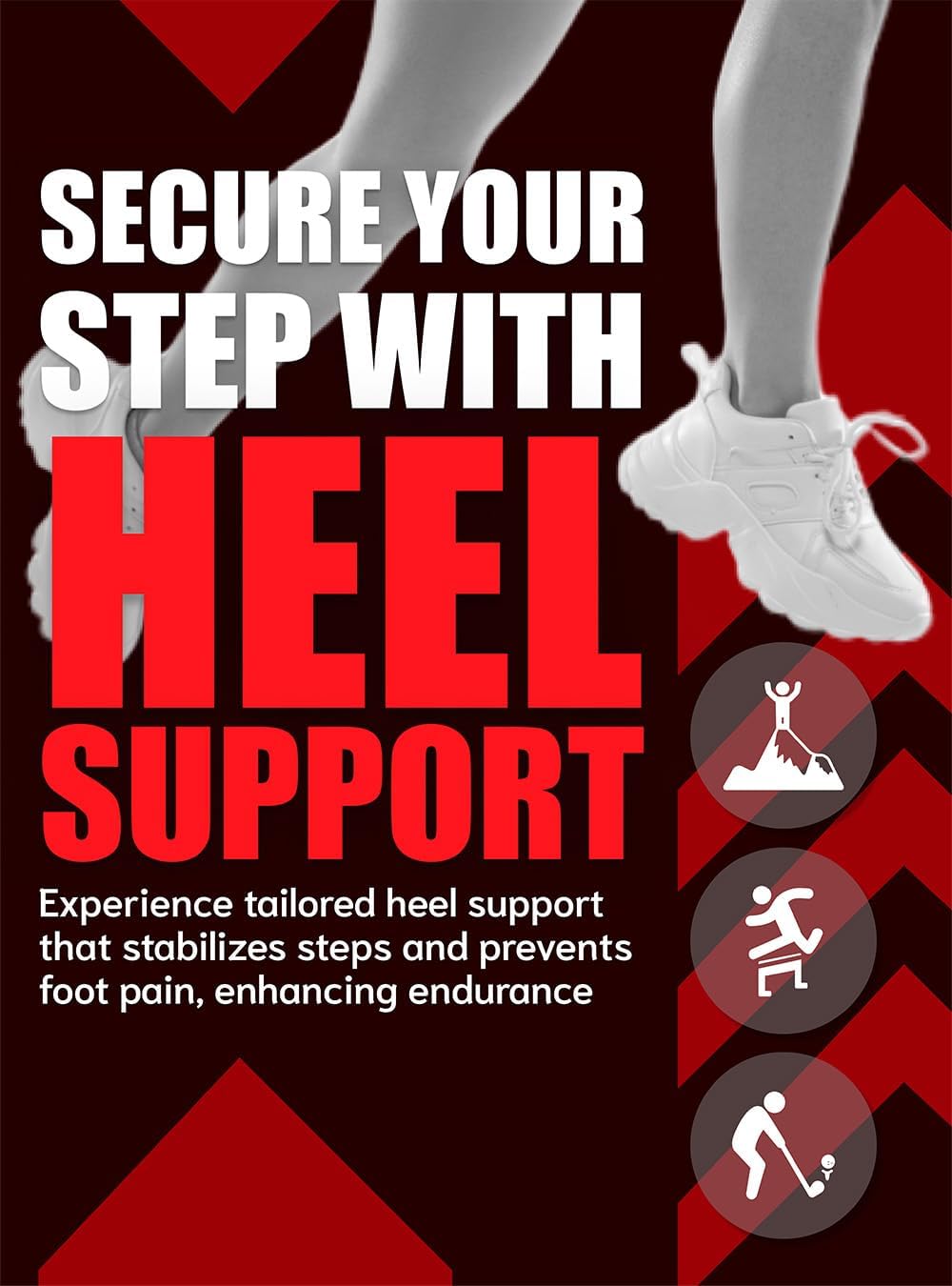 Flex Fit Sport Insoles - Medium Arch Support Inserts - Running Insoles for Sneackers - Shoe Inserts for Men and Women (Red, XS)