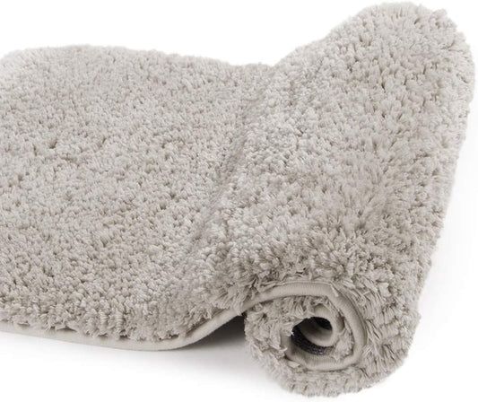 Walensee Non Slip Bath Mat - Soft Microfiber Shaggy Bath Mat (16 x 24, Light Tan) Water Absorbent Thick Plush Machine Washable Rug for Shower