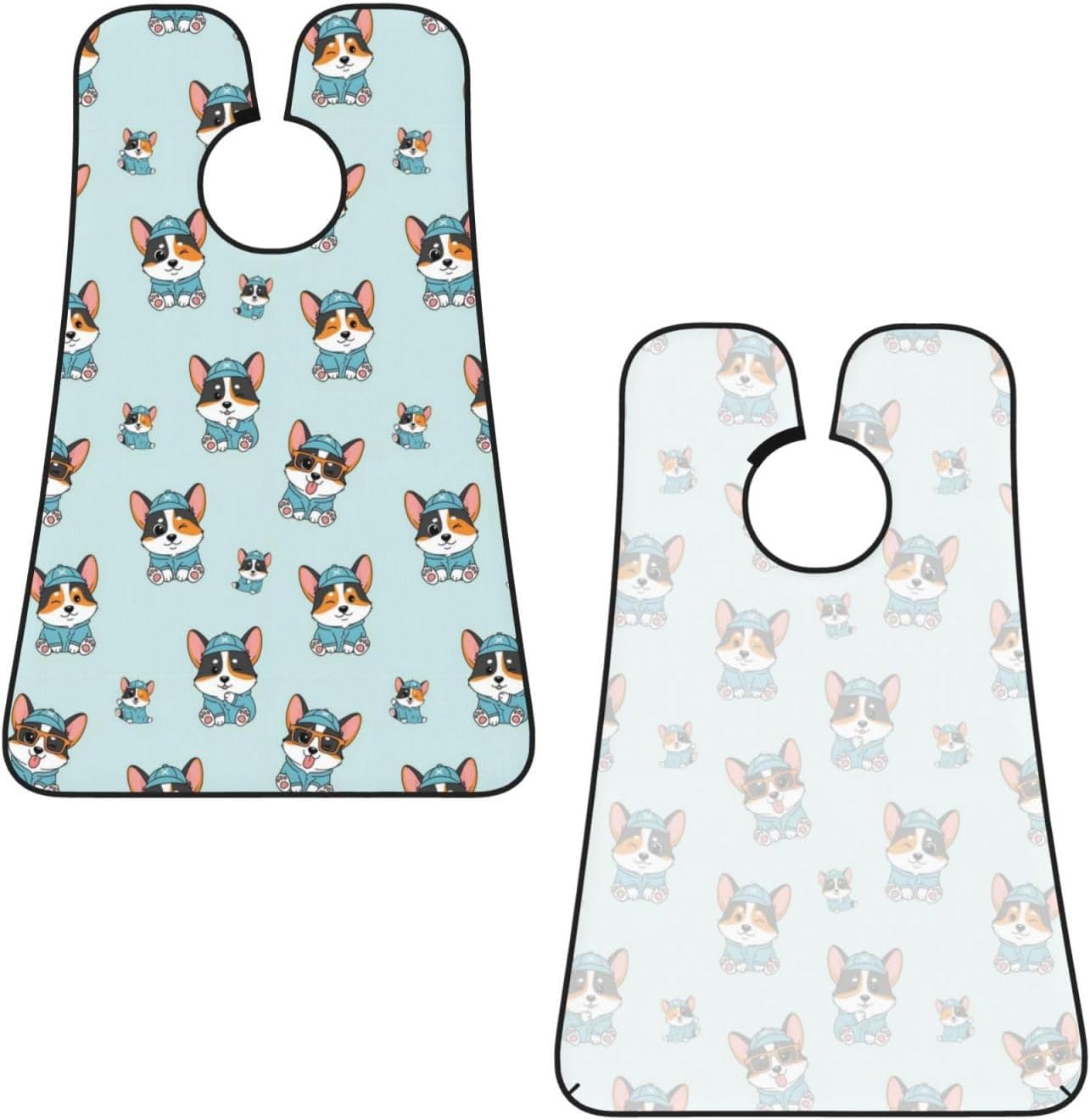 Professional Beard Bib, Non-Stick Hair Catcher Apron Waterproof, Shaving Grooming Essential for Men Dad, Cute Corgi Tricolor Dog Shave Bib