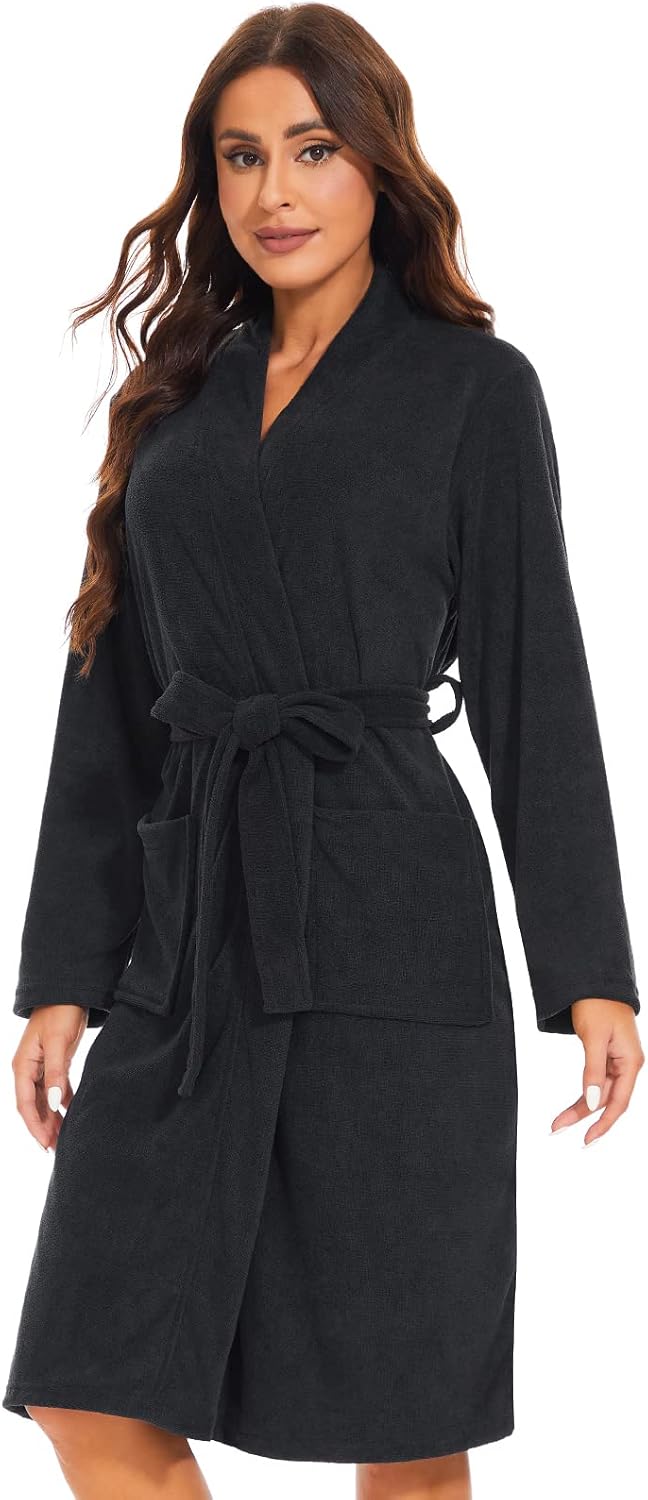 Orrpally Women Kimono Robes Lightweight Terry Cloth Bathrobe Knee Length Bath Robe