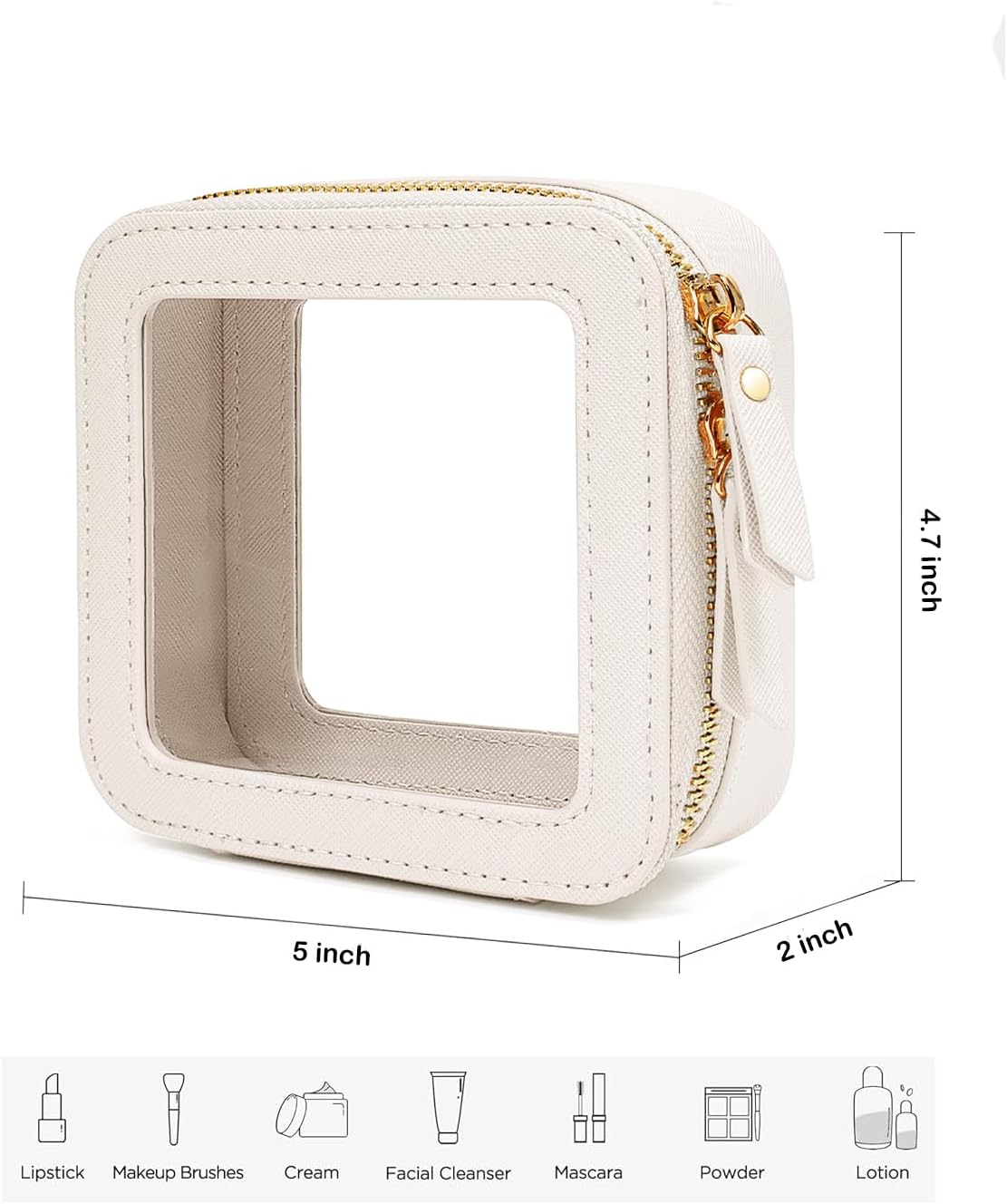 Travel Clear Makeup Bag Set, TSA Approved Cosmetic Bag Case with Zipper Portable Makeup Pouch Toiletry Bag Women Traveling Cosmetic Organizer Storage Bag Car Organizer Car Essentials for Women