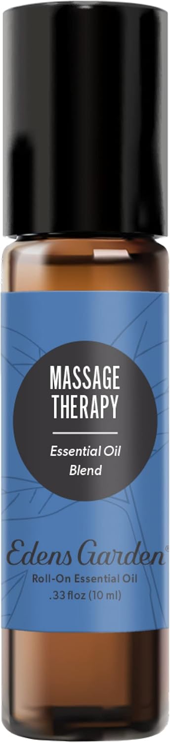 Edens Garden Massage Therapy Essential Oil Roll-On Blend- 100% Pure Premium Grade, Natural, Therapeutic, Aromatherapy, Kid & Skin Safe, The Best for Comfort, Relaxation Pre-Diluted 10 ml (.33 fl oz)