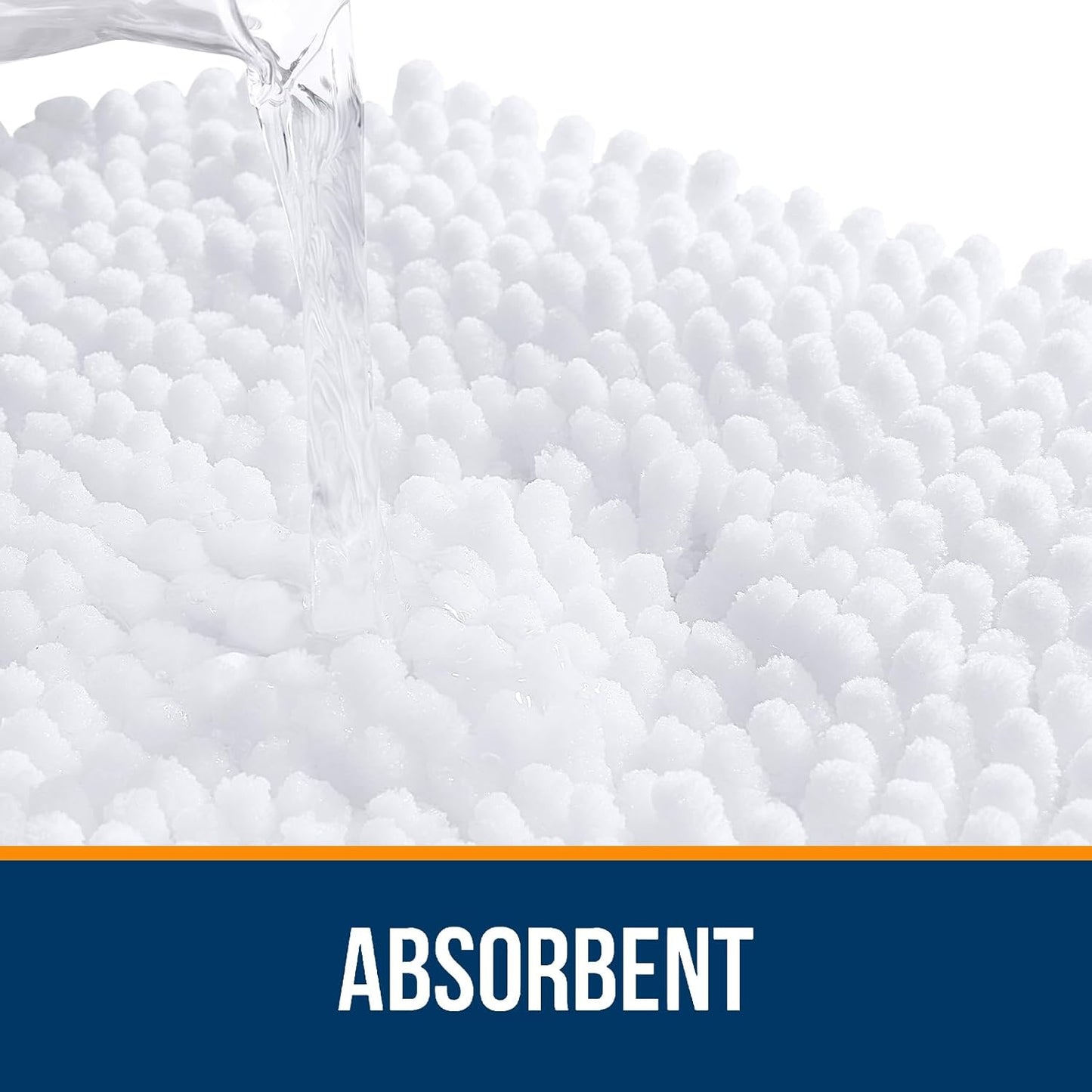 OLANLY Bathroom Rugs 47x20, Extra Soft Absorbent Chenille Bath Rugs, Rubber Backing Quick Dry, Machine Washable Bath Mats for Bathroom Floor, Tub and Shower, Home Decor Accessories, White